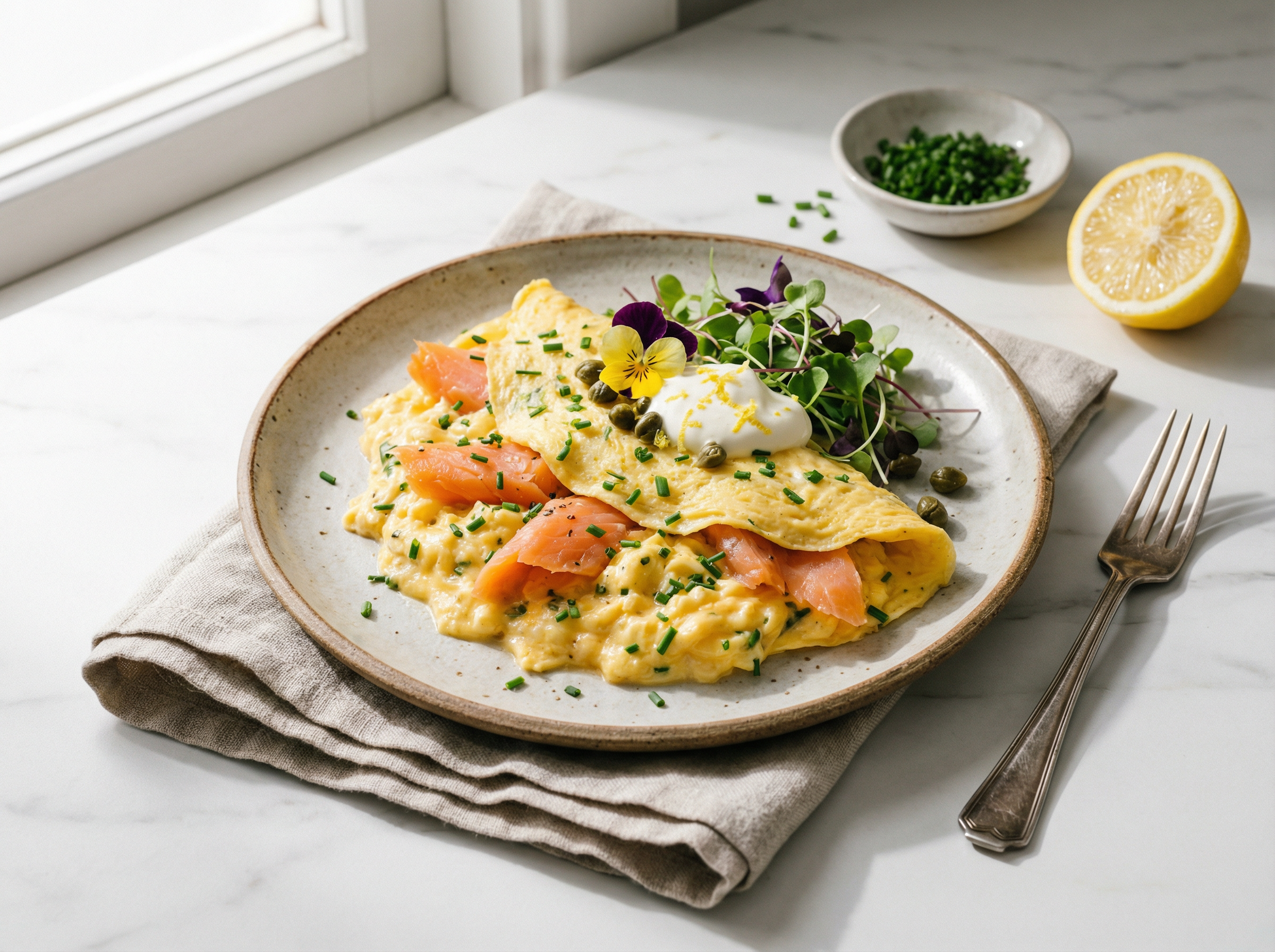 Smoked Salmon & Chive Scramble