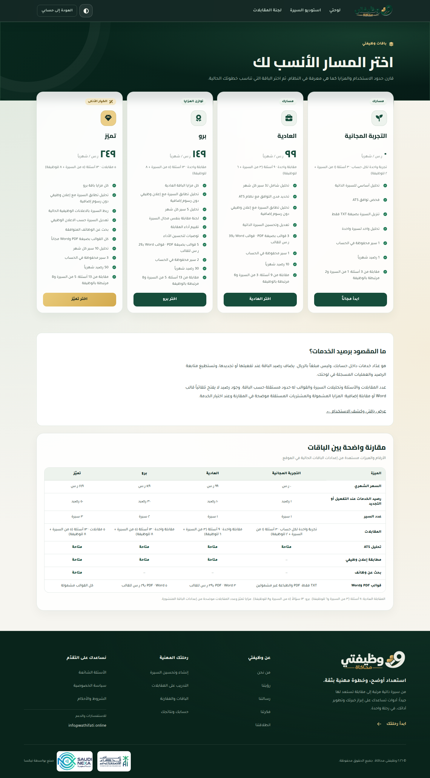 مقارنة باقات وظيفتي محاكاة