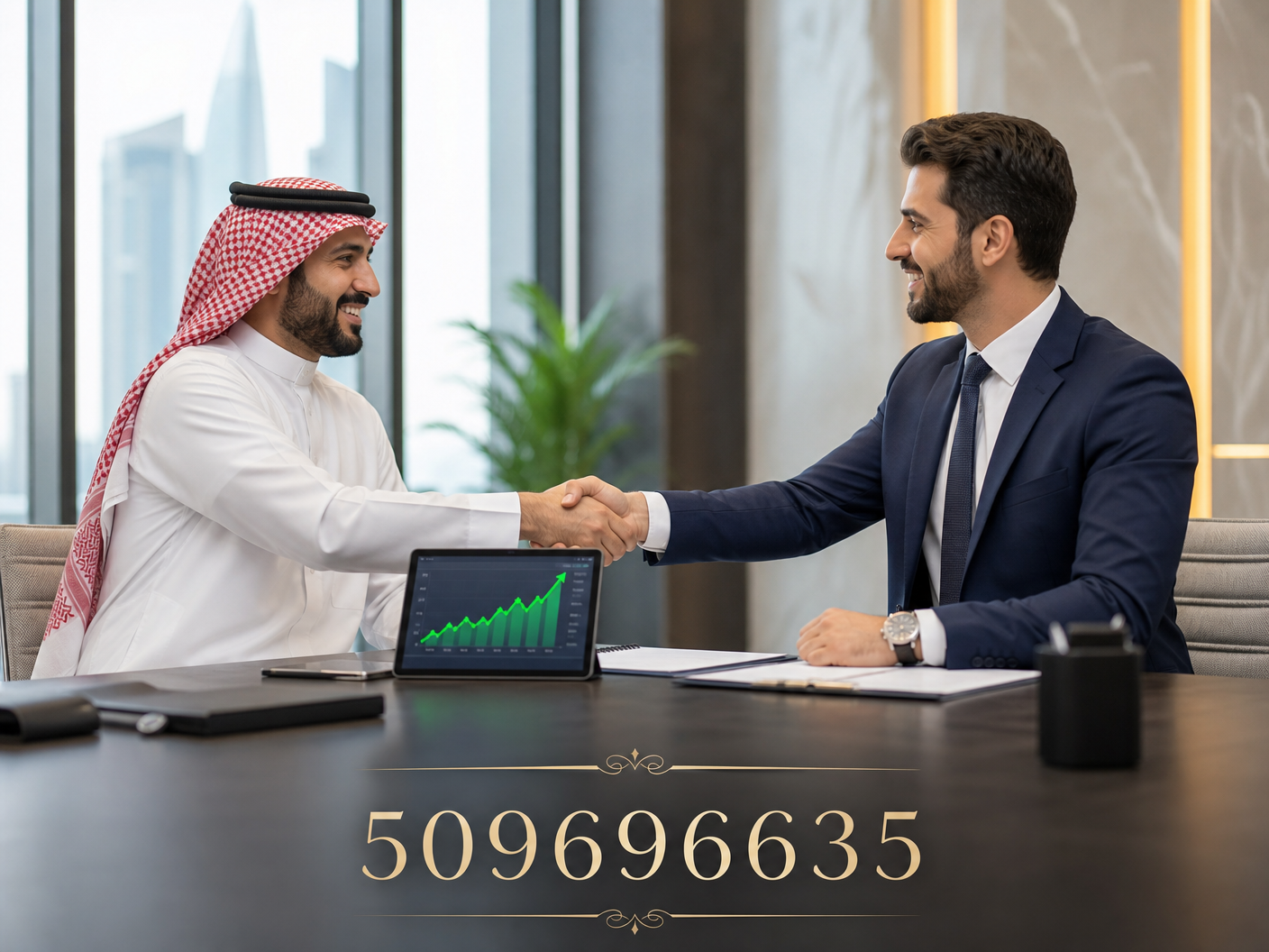 صورة احترافية لمشهد تفاوض ناجح
