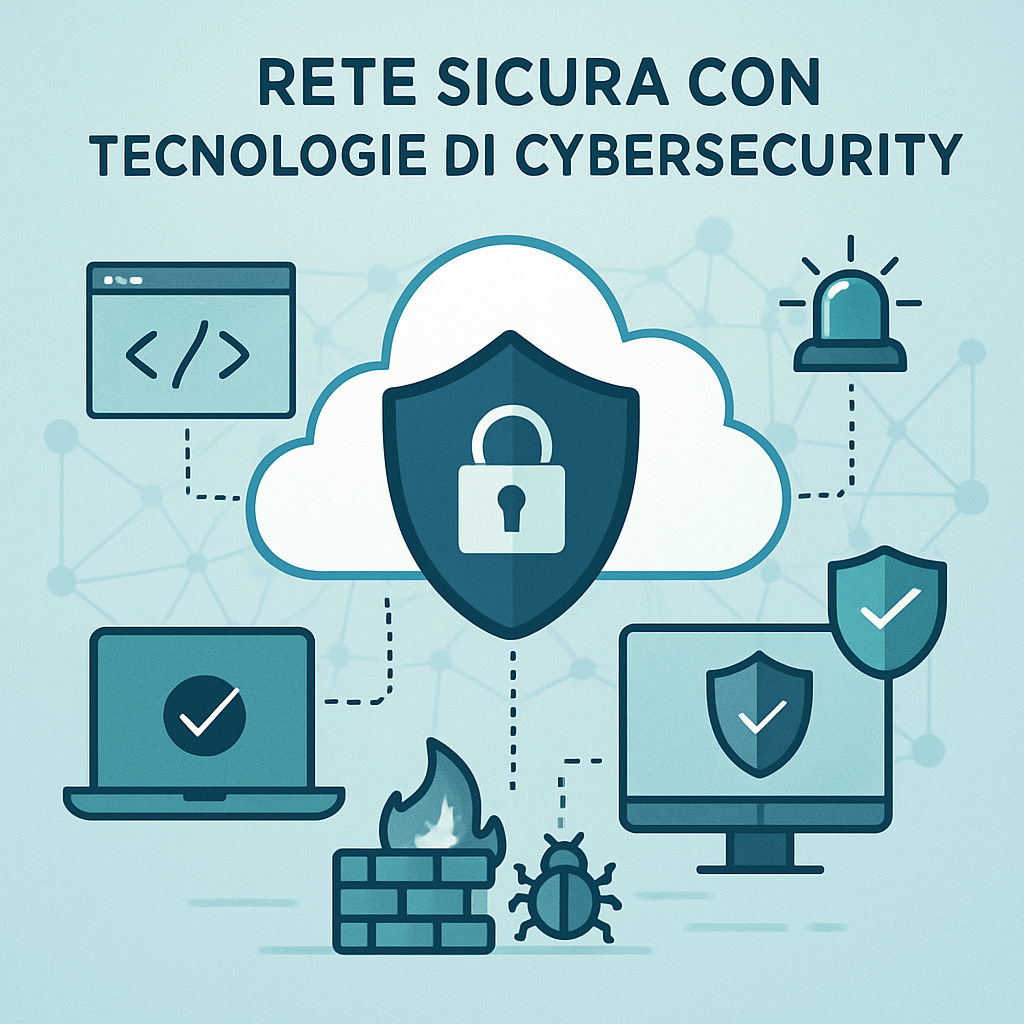 Rete sicura con tecnologie di cybersecurity