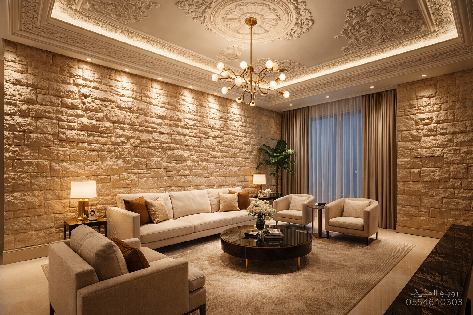 ديكورات داخلية باستخدام قوالب تحفة الحجر