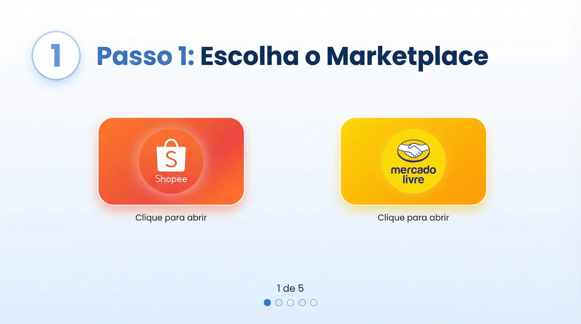 Passo 1: Escolha o Marketplace