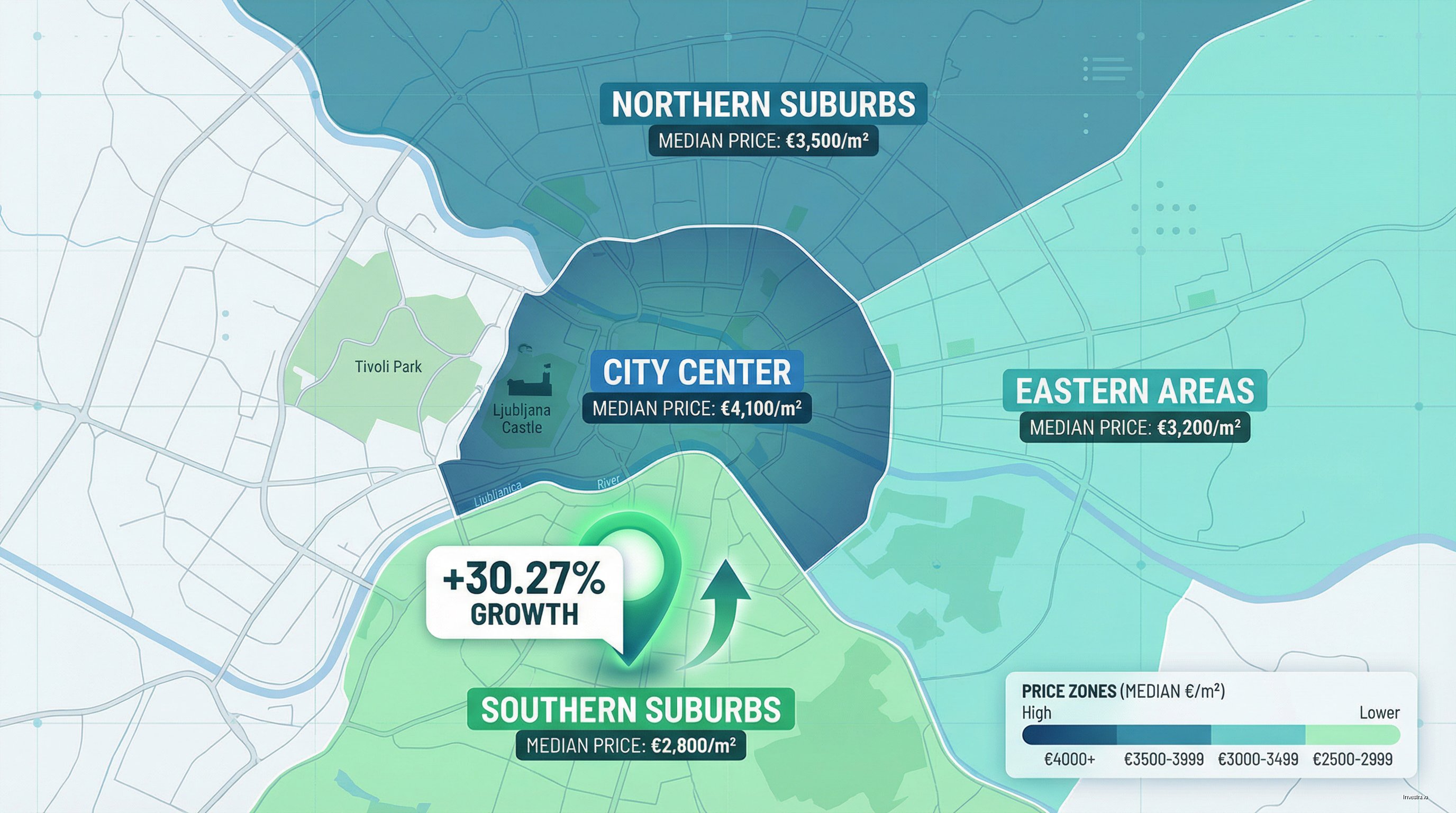 Ljubljana Neighborhoods Price Map