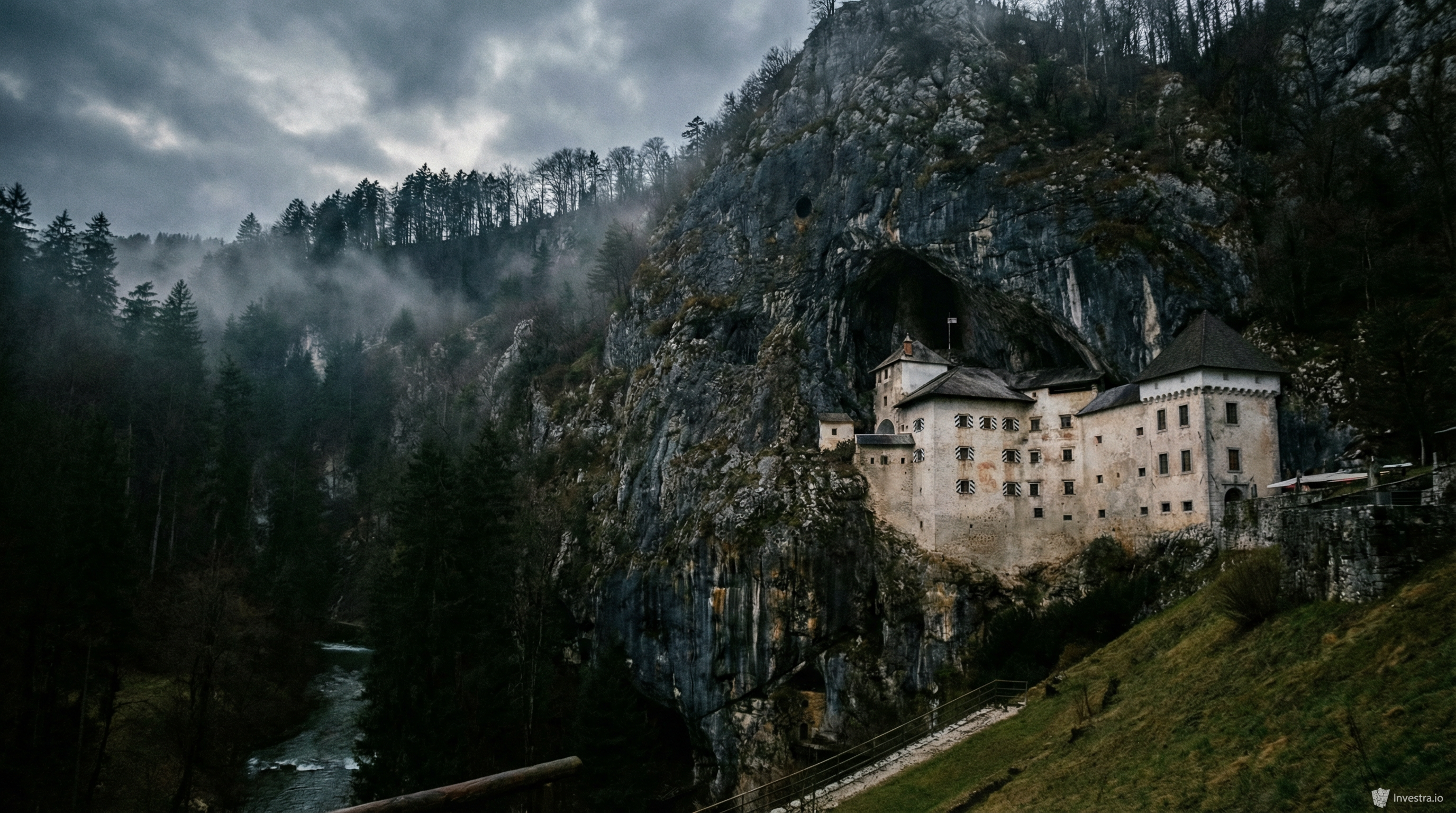 Predjama Castle dramatically built into a cave mouth
