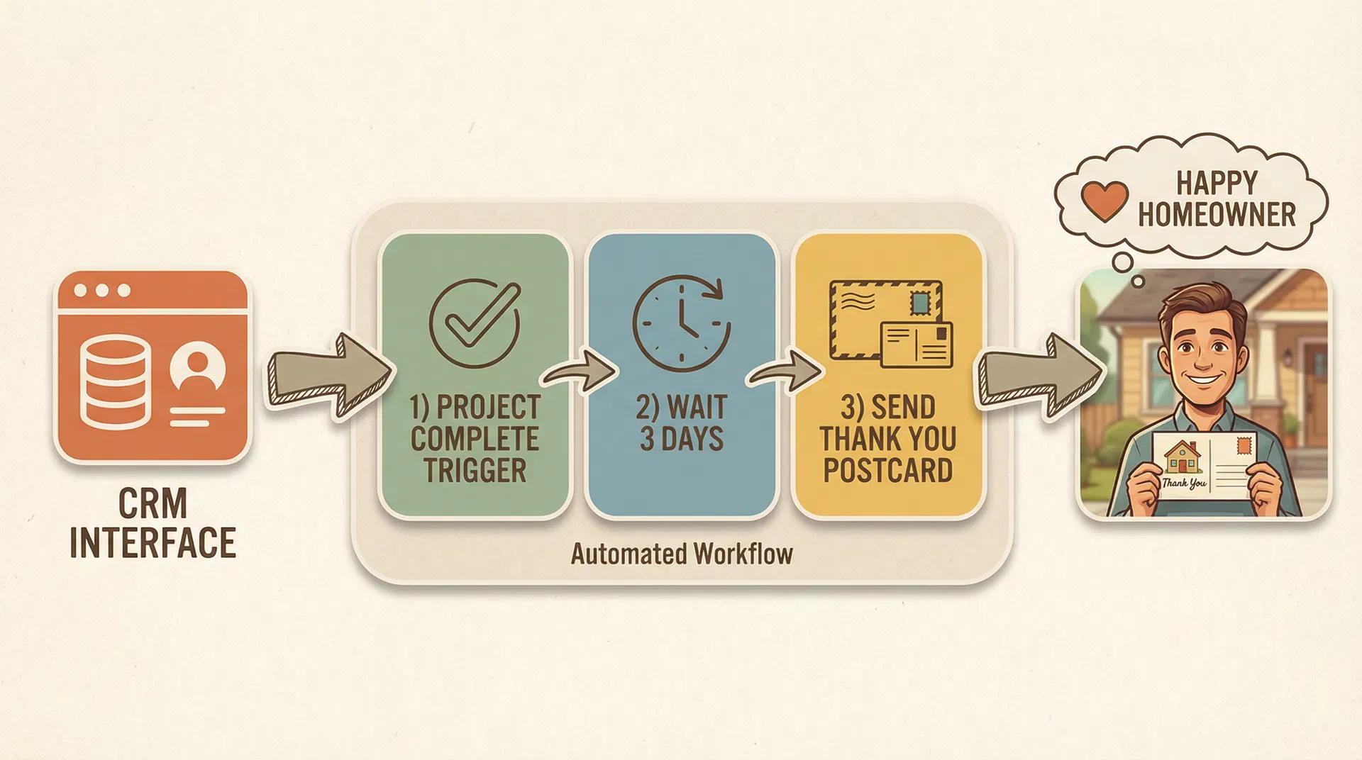 Automated postcard workflow