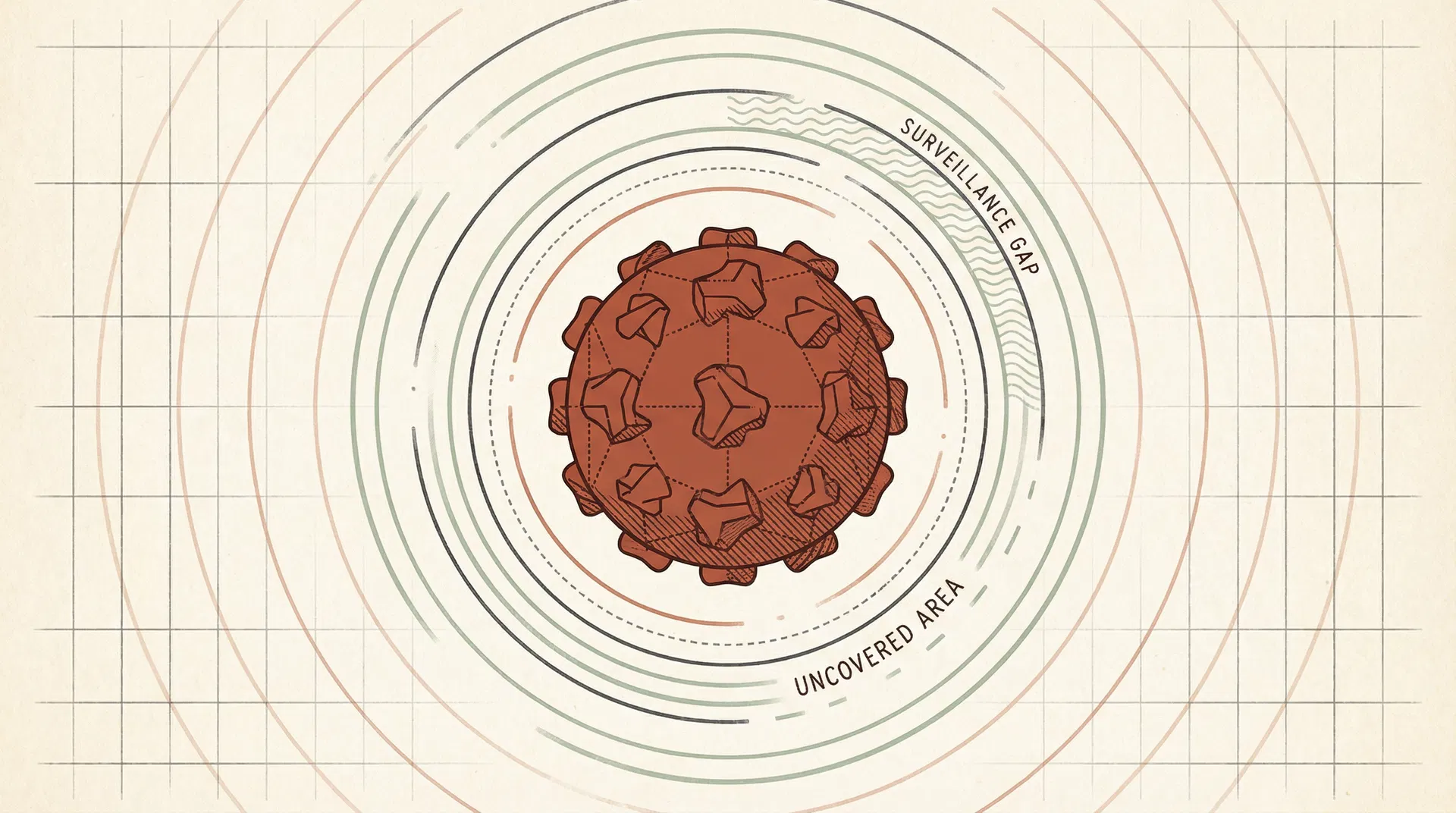Illustration du poliovirus et des lacunes de surveillance