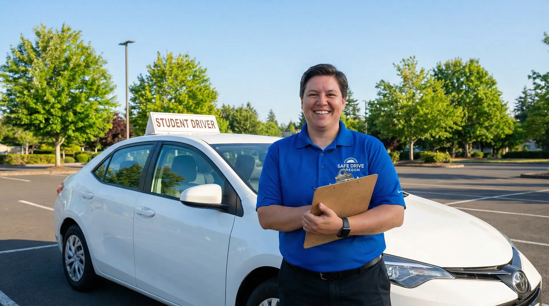 Professional driving instructor ready for your drive test