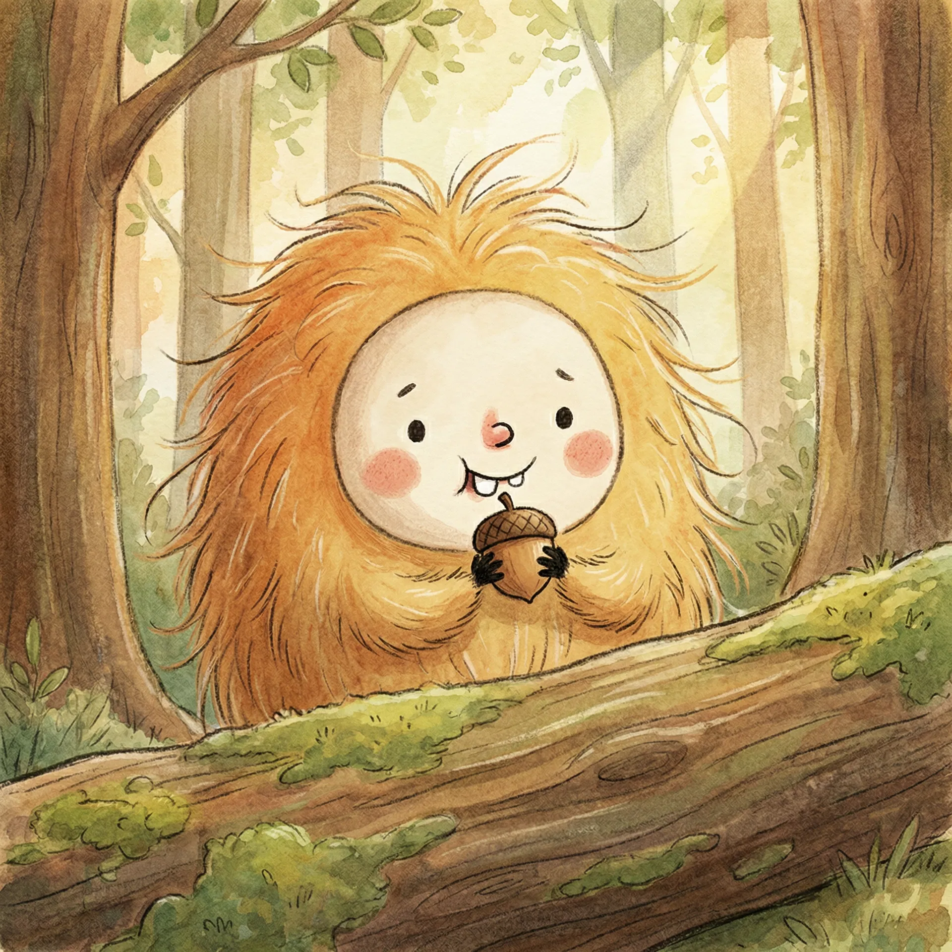 どんぐりをこっそり食べる