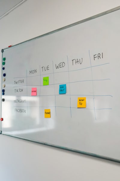 Calendário de planejamento de conteúdo