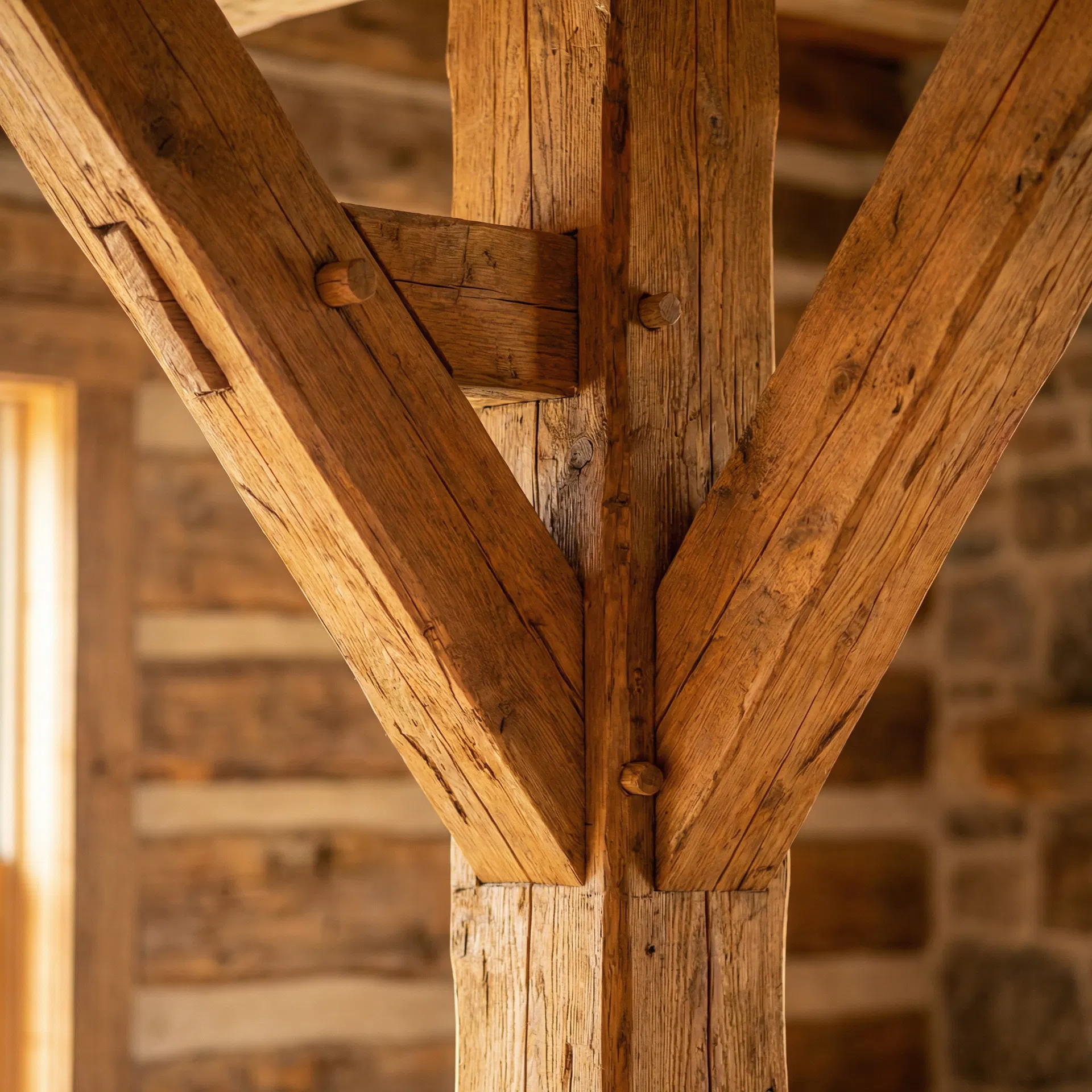 Timber frame detail craftsmanship