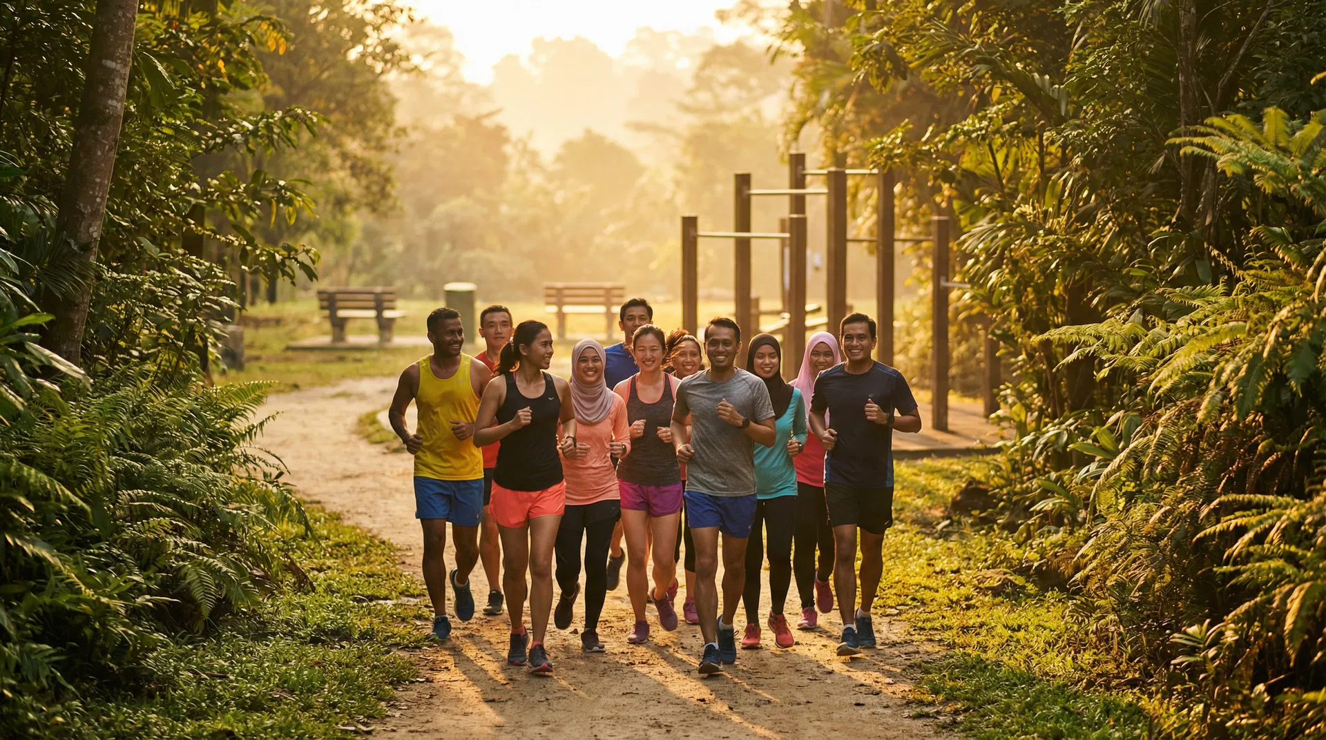 Morning joggers at Bukit Jalil Park