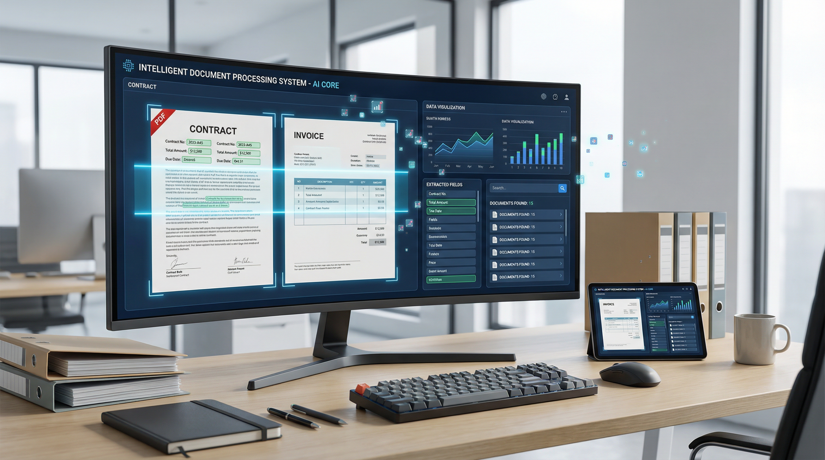 Intelligent document processing system analyzing contracts and invoices Intelligent document processing system analyzing contracts and invoices