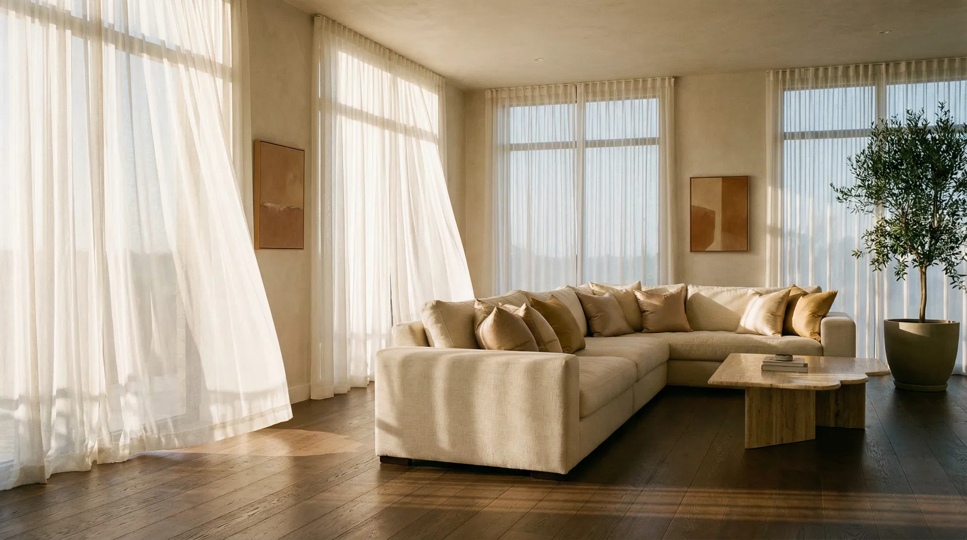Ambiente com cortinas elegantes