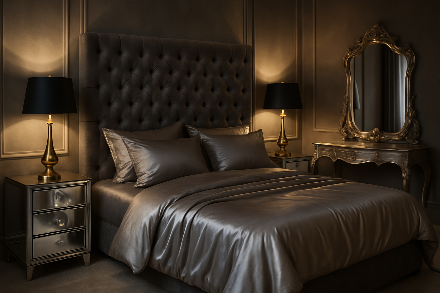 Quarto em estilo glamour