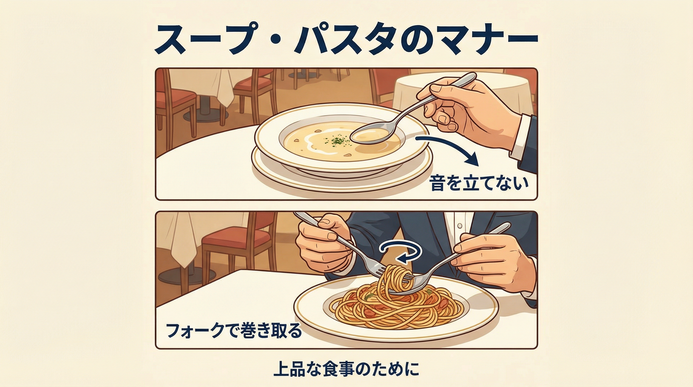 スープ・パスタのマナー