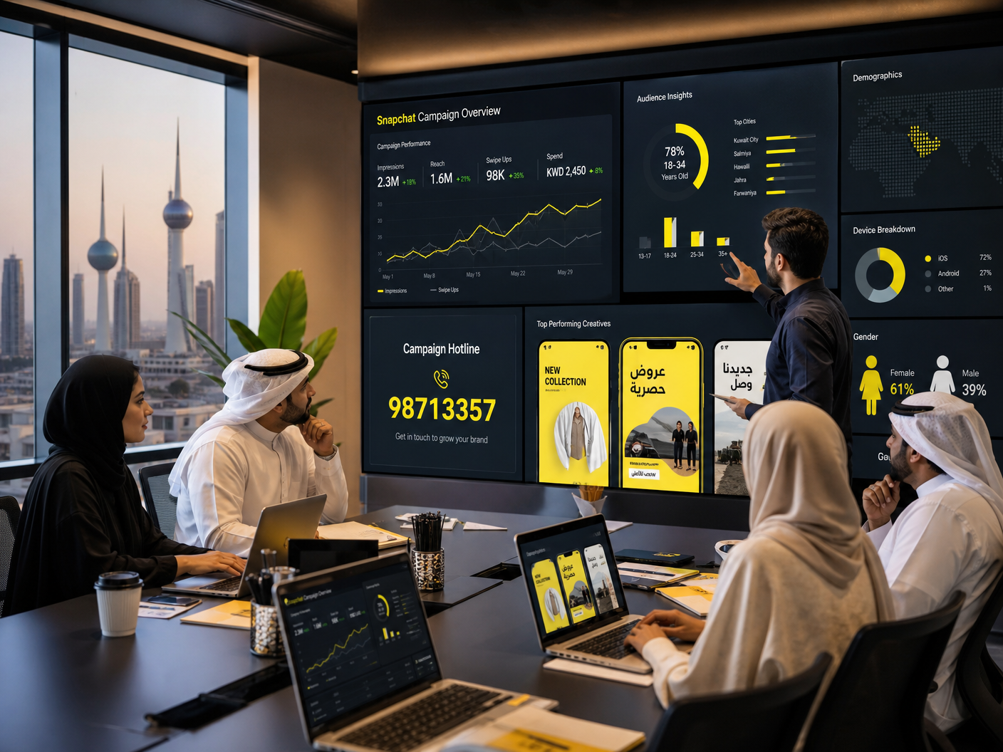 فريق النخبة الخليجية يعمل على حملات سناب شات