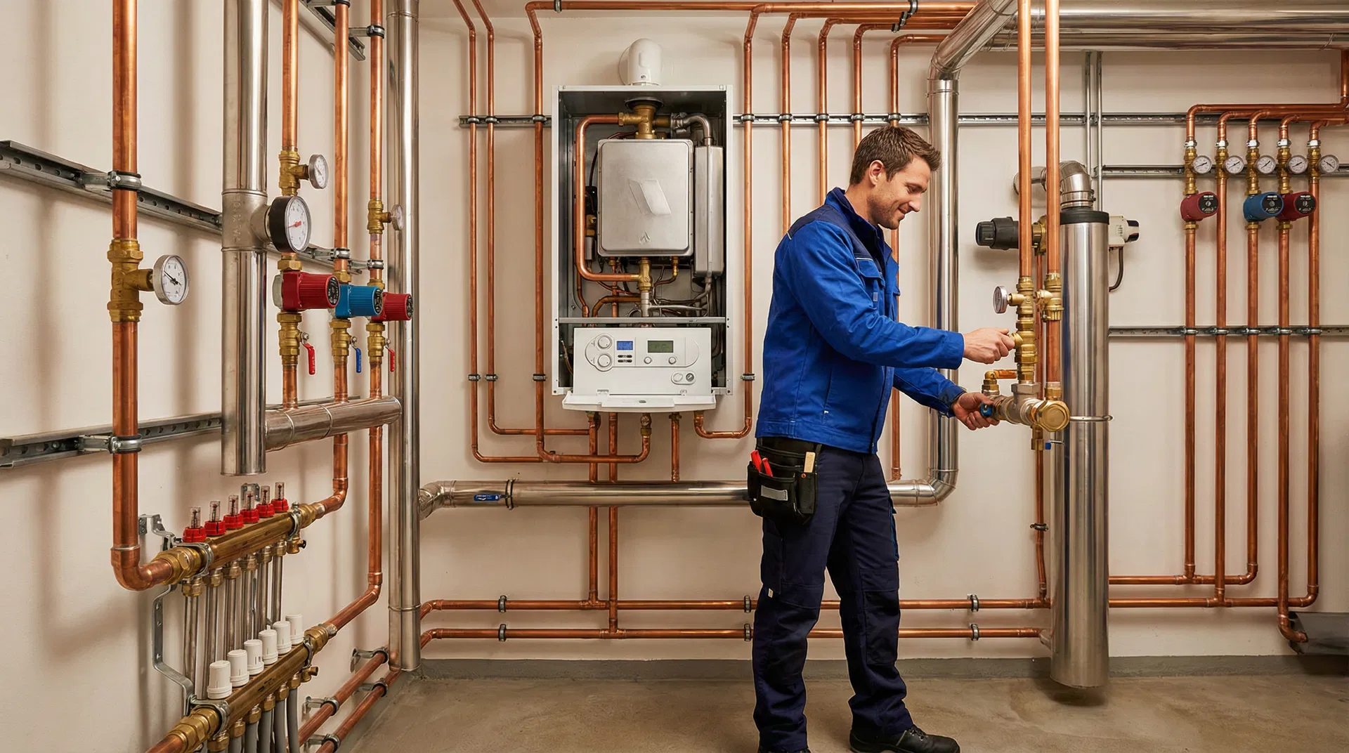 Heizungswartung Hamburg – Moderne Heizungsanlage Hintergrund