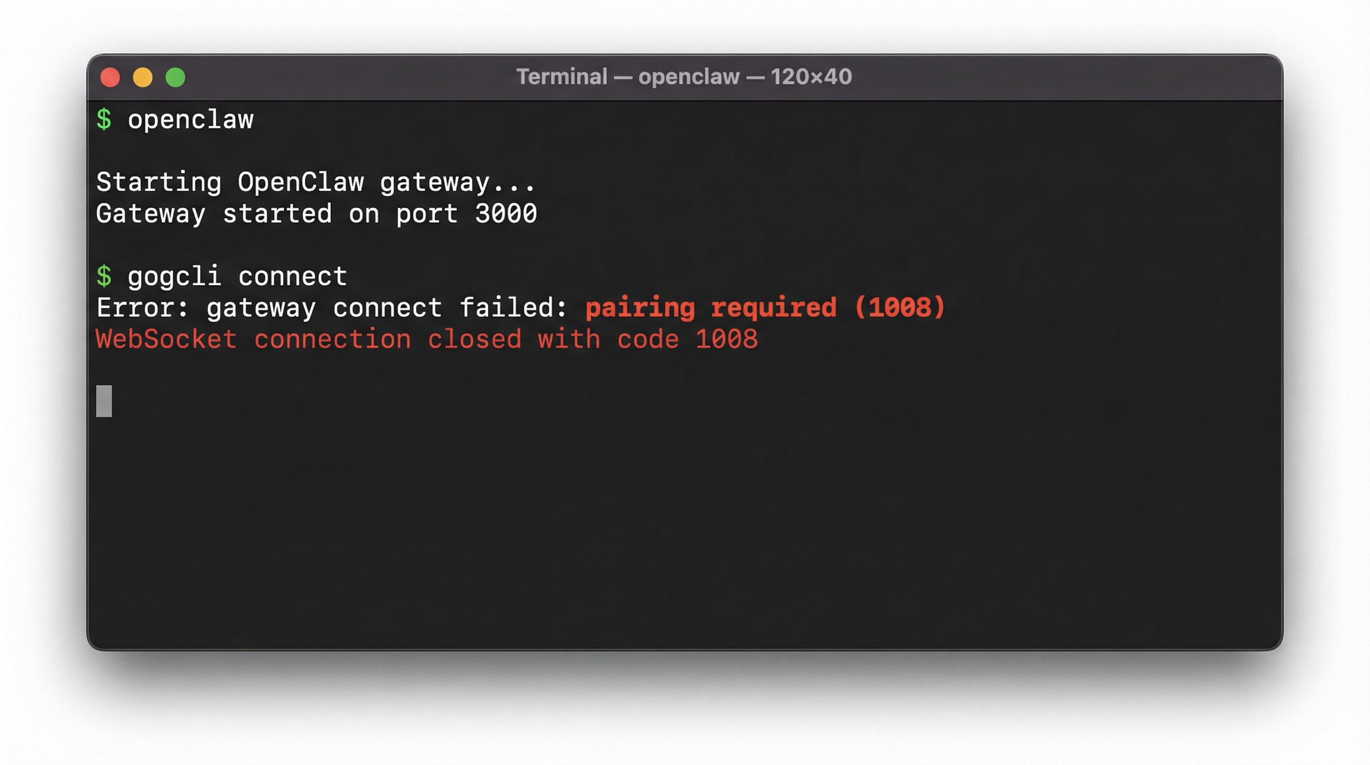 Pairing Required Error