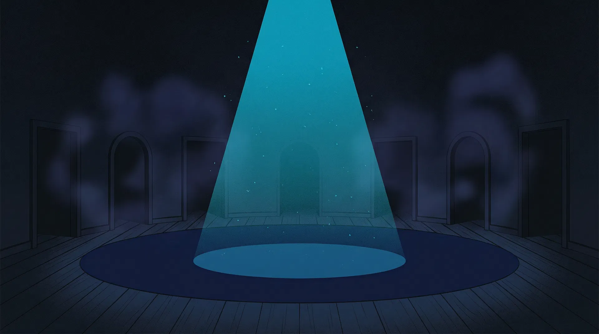 Empty spotlight representing absent AI companies