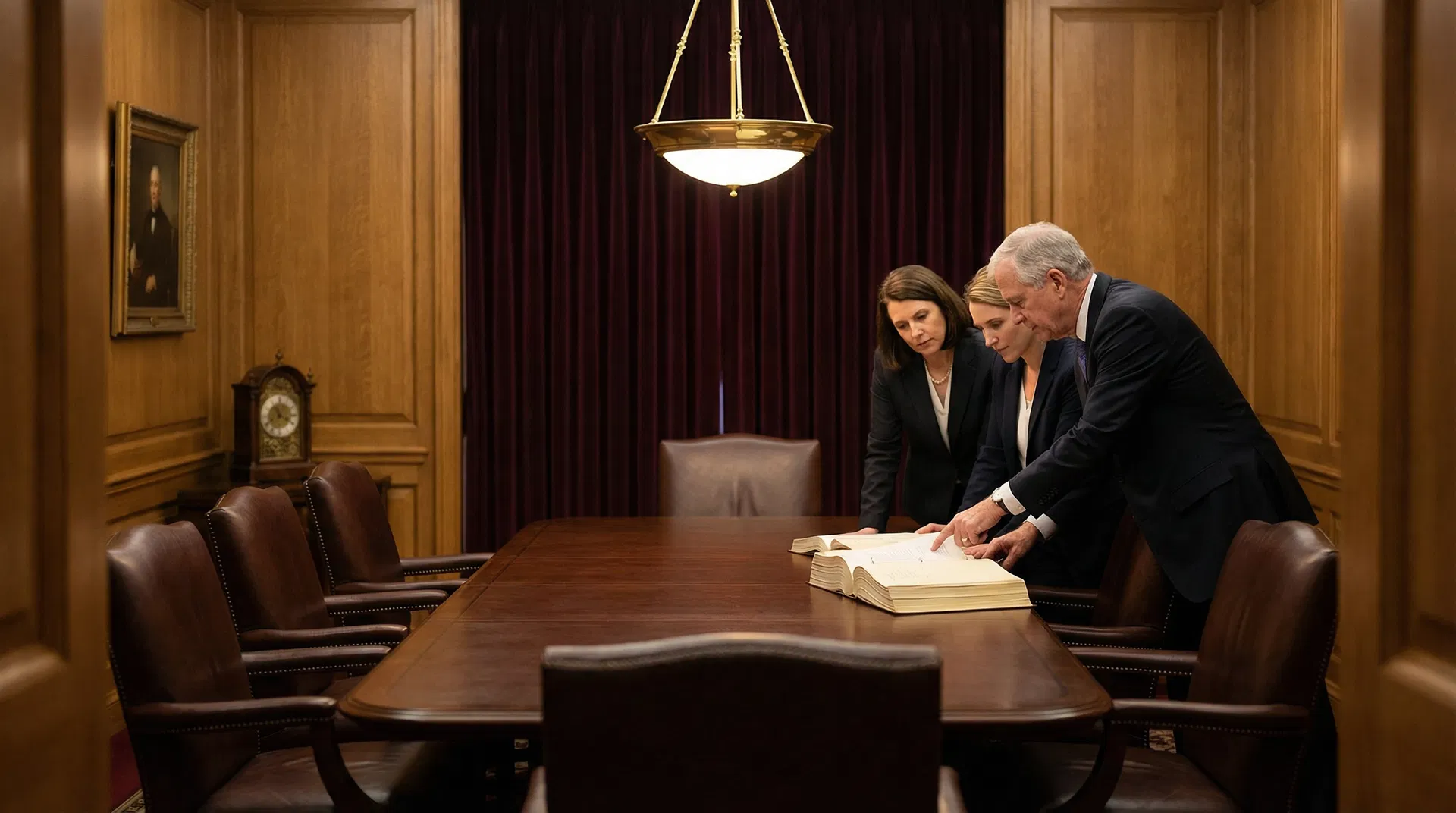 Advisory professionals reviewing documents