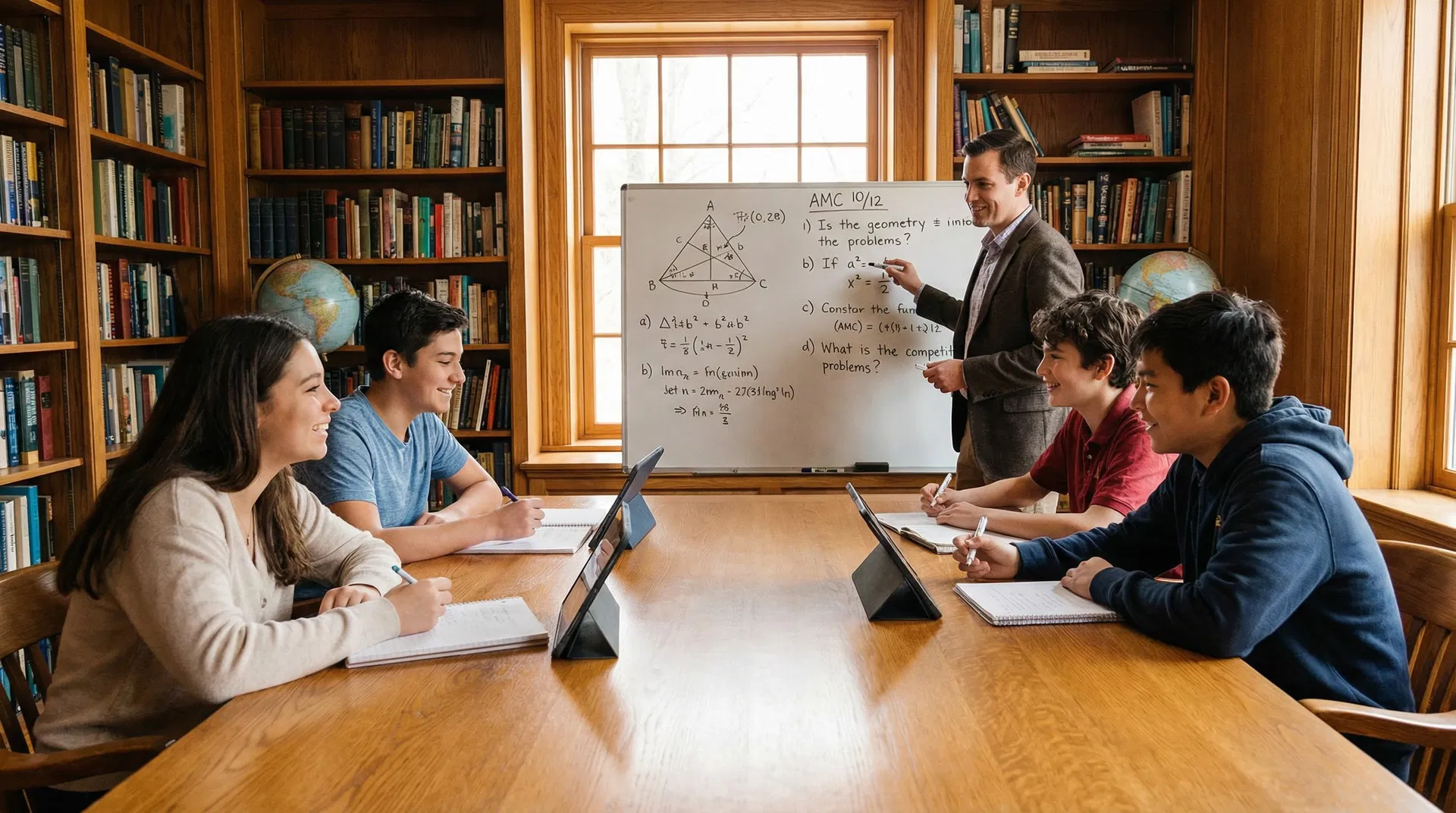 Small group math tutoring session