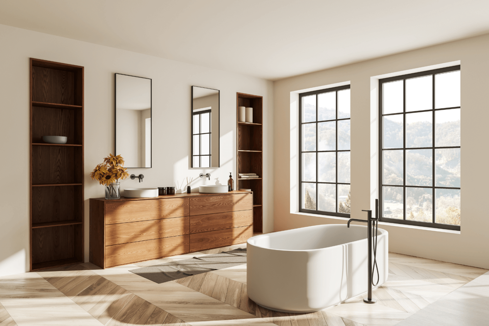 Modern Bathroom Vanity with Natural Elements