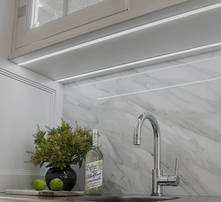Integrated LED Lighting in Kitchen Cabinets