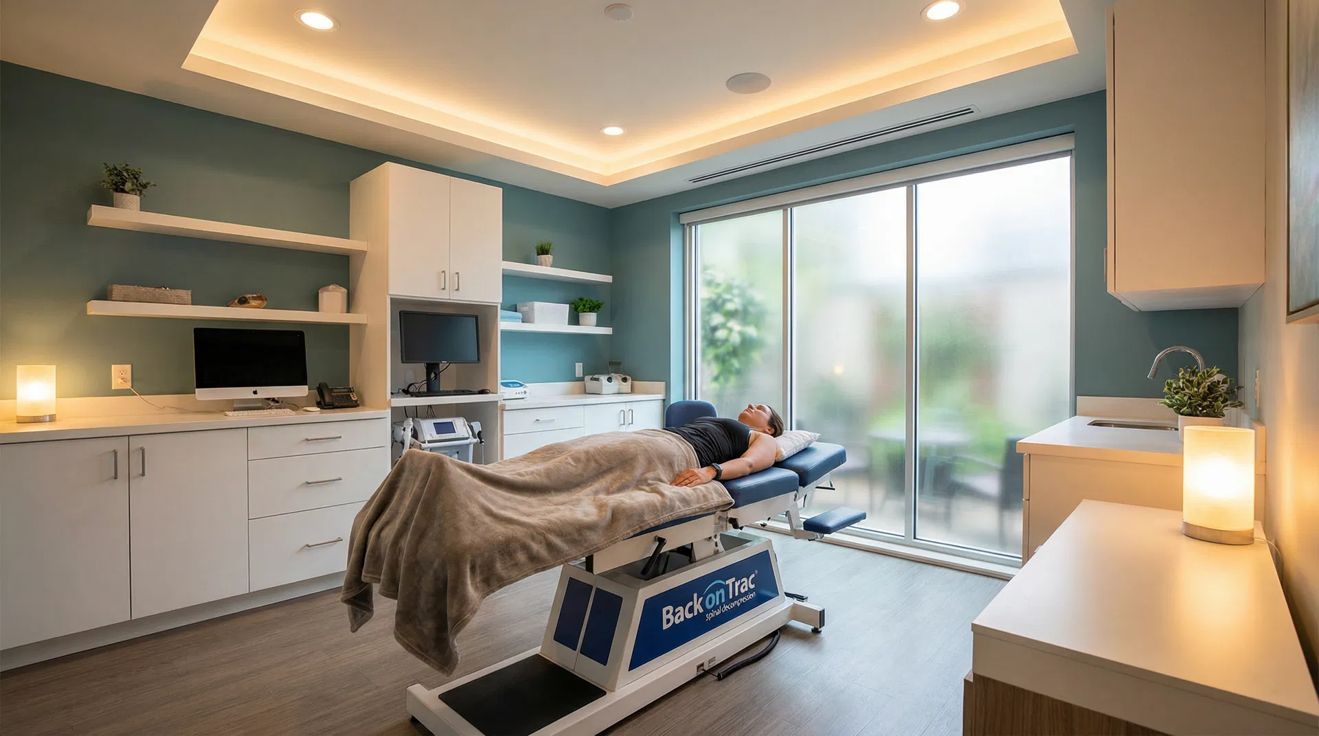Back on Trac spinal decompression therapy room
