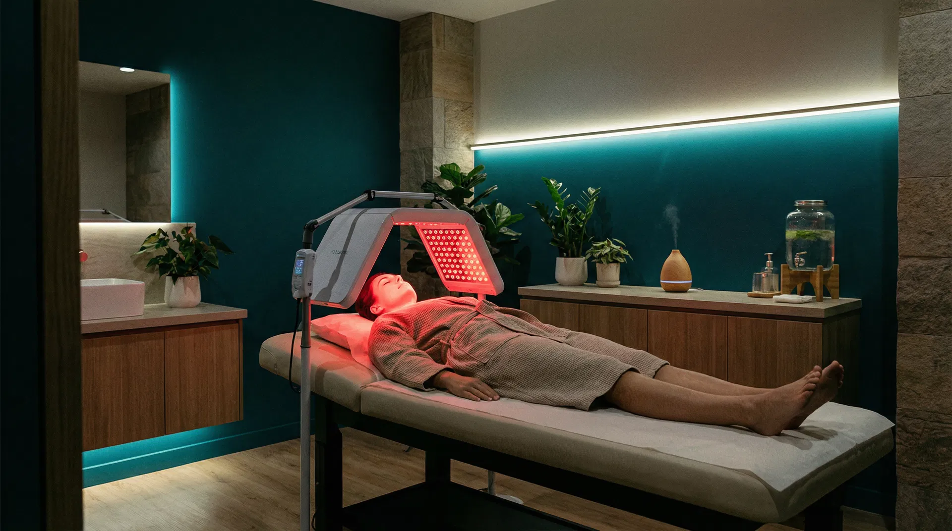 LED light therapy treatment room