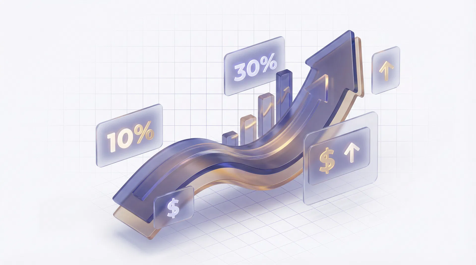 Business ROI growth visualization