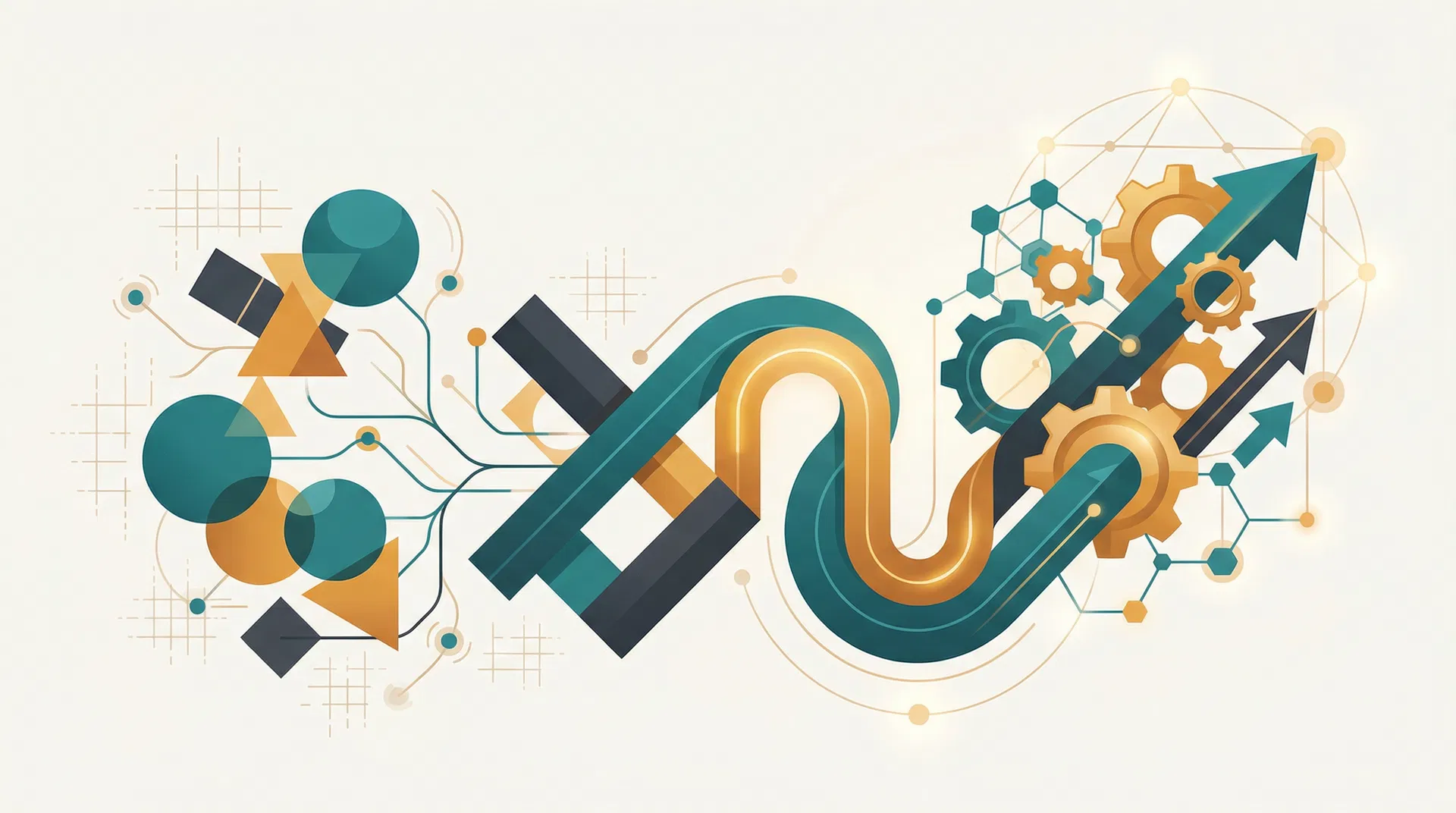 Abstract illustration representing the journey from disorganized to orchestrated customer onboarding