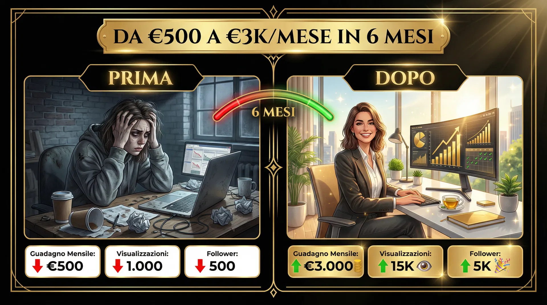 Trasformazione da €500 a €3K al mese