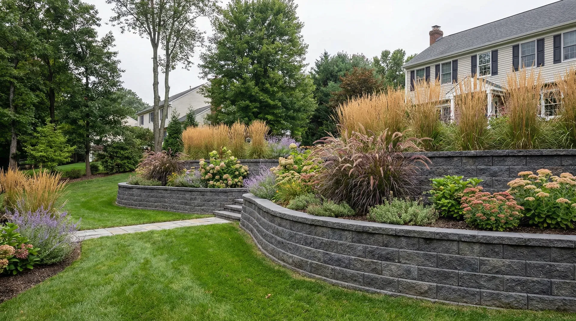 Professional retaining wall installation