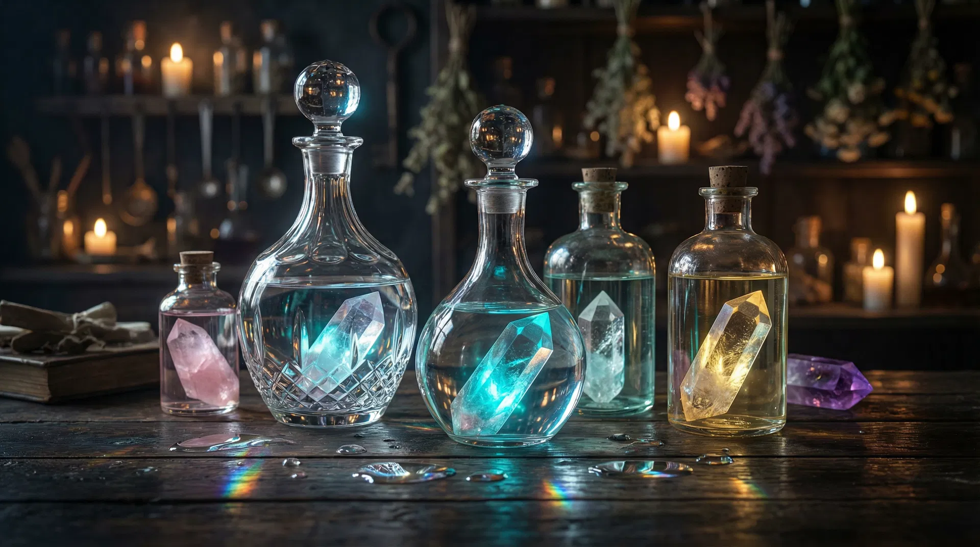 Kristallwasser und Essenzen