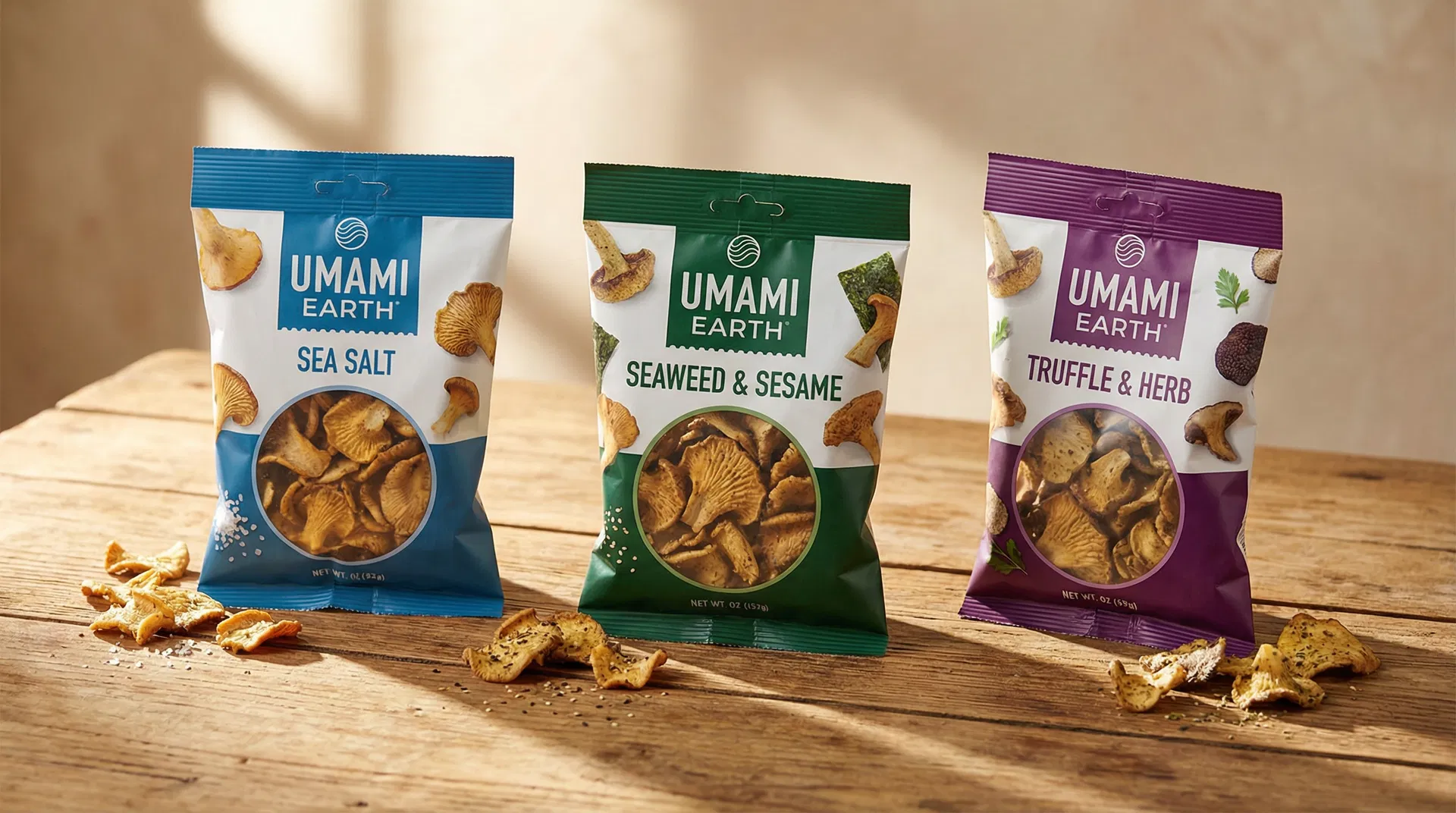 Three UMAMI EARTH Flavors