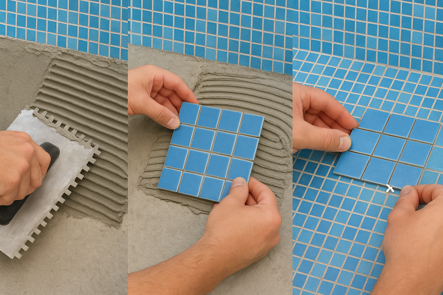 Pool tile installation process