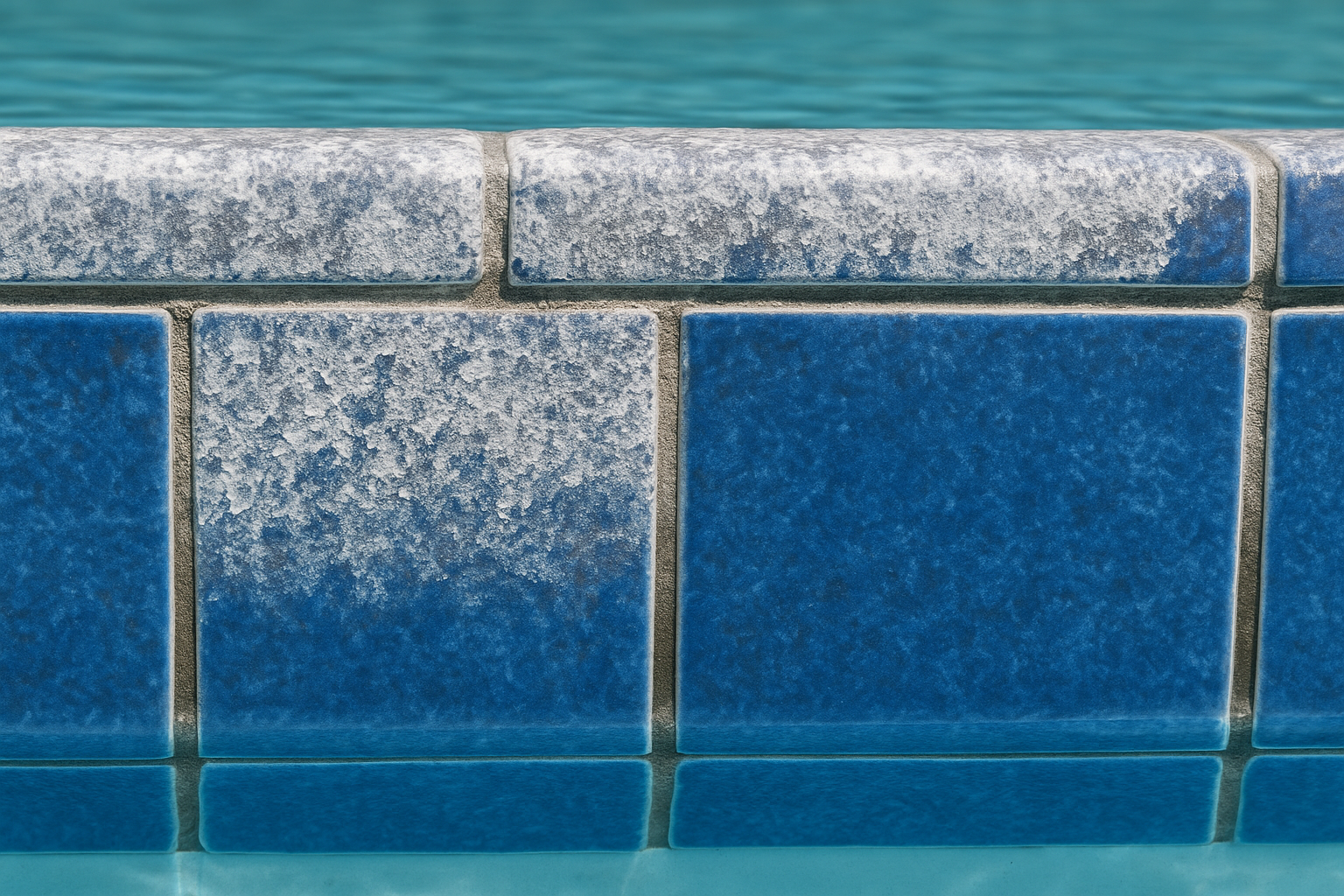 Calcium buildup on pool tiles