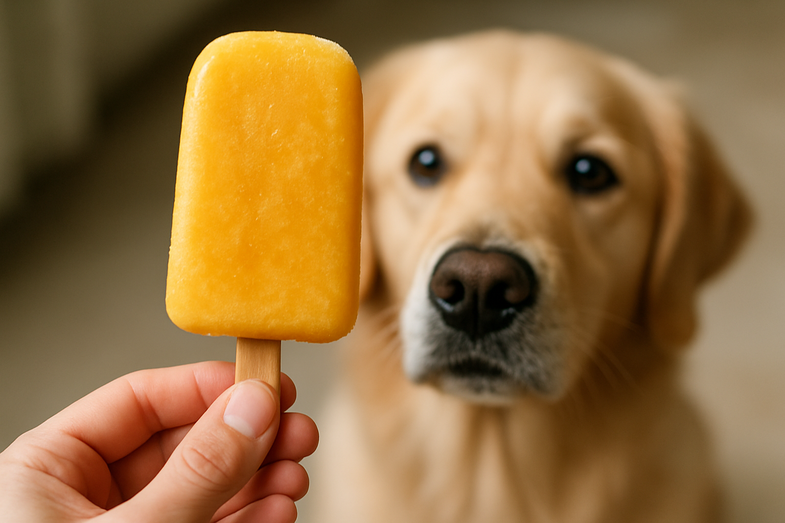 Picolé de manga para cachorro feito com polpa sem casca e sem caroço