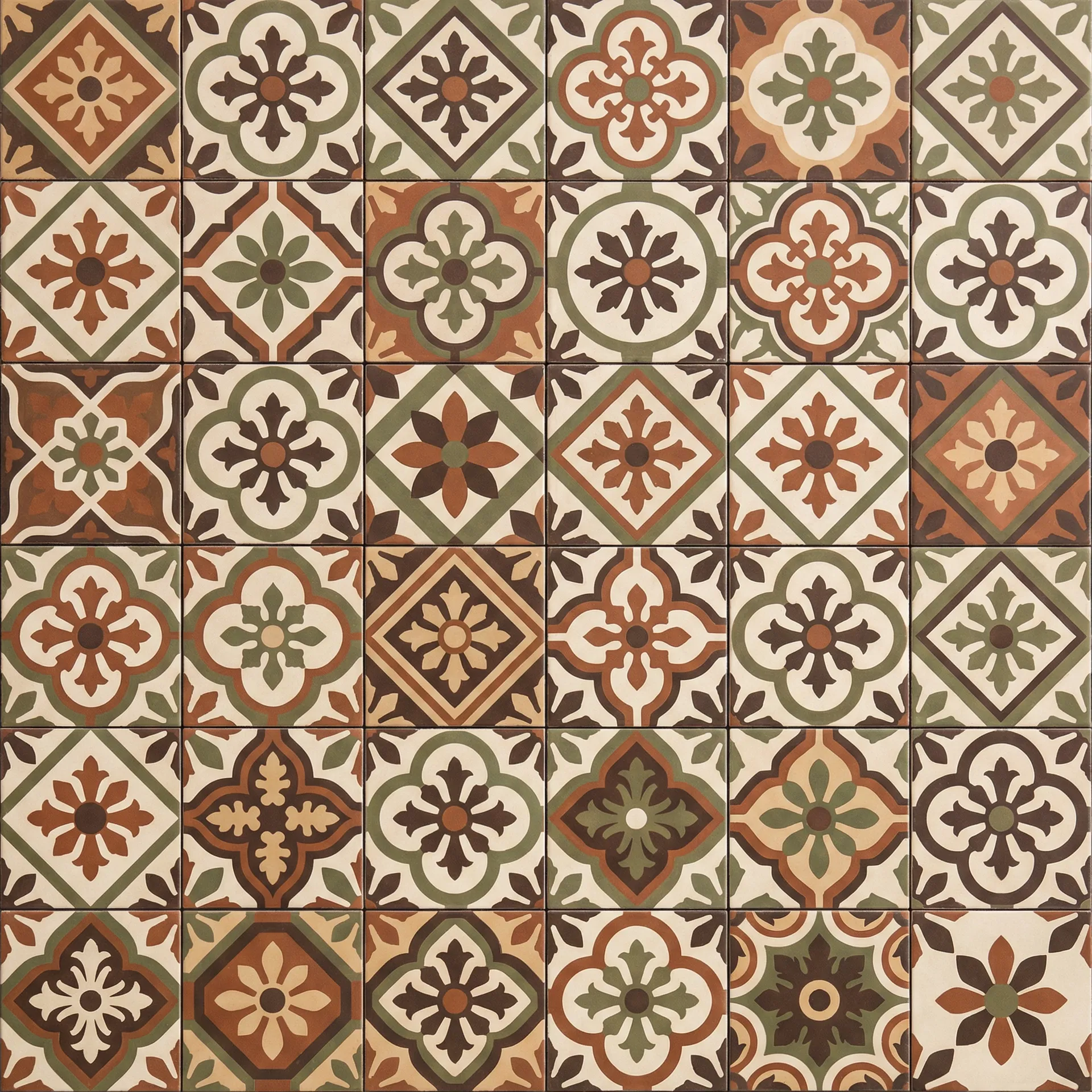 Verschiedene Zementfliesen-Muster