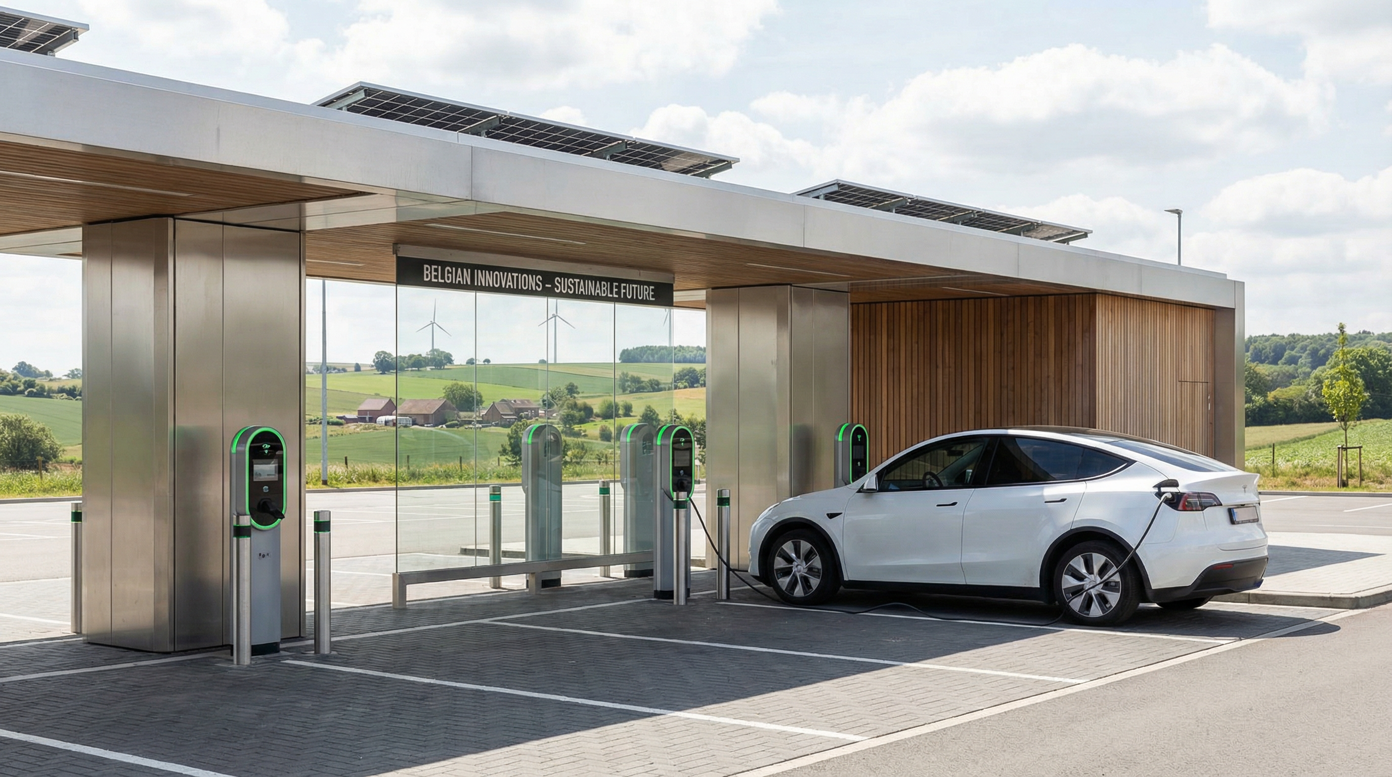 Illustration : Borne de recharge en Wallonie