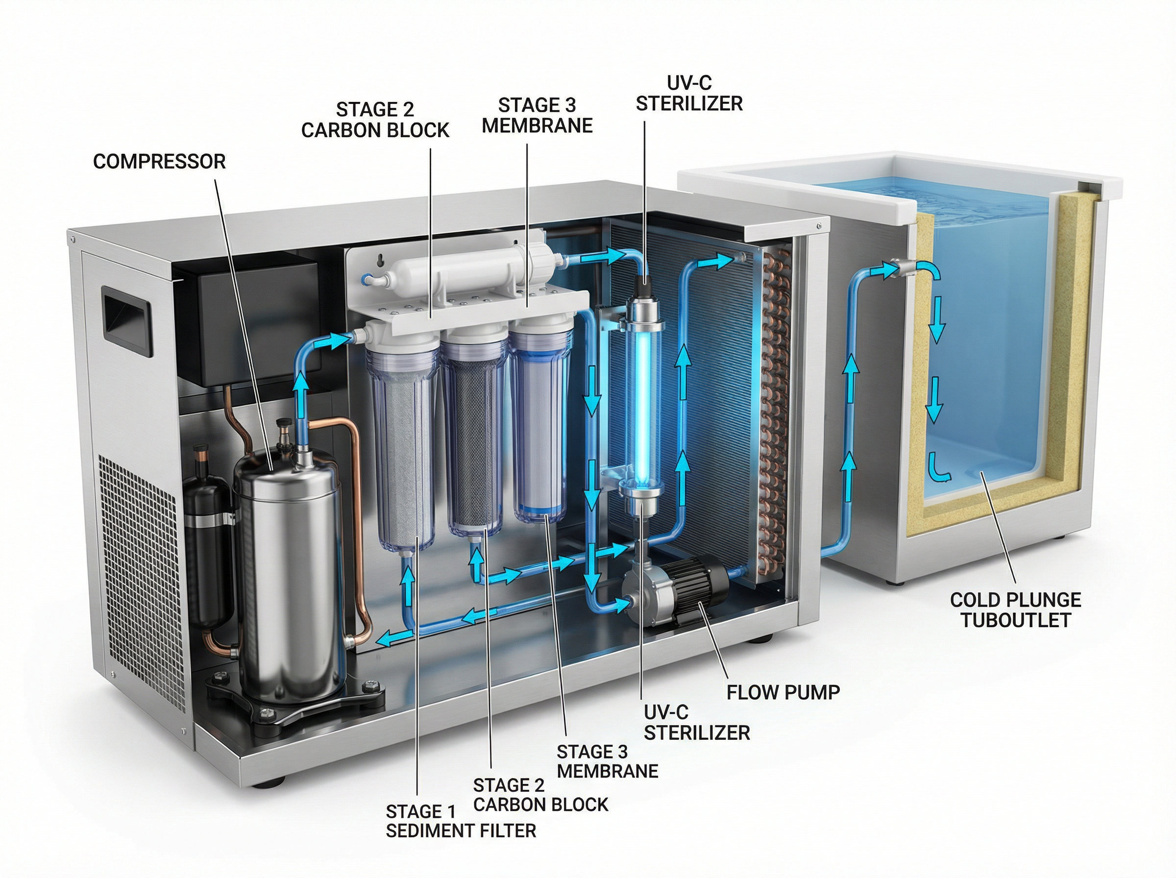 Anatomy of a Cold Plunge Chiller System with Ozone Purification