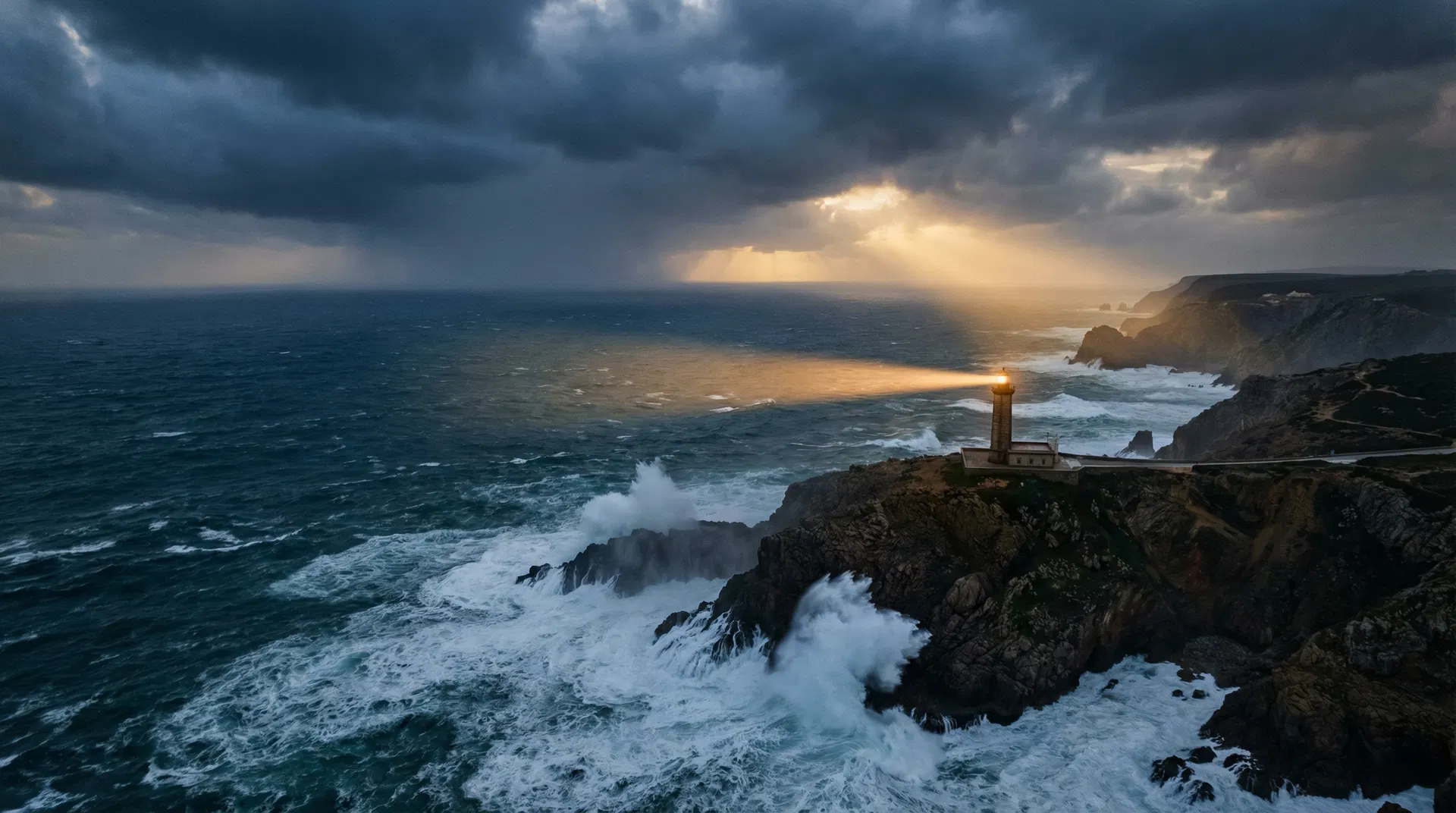 Costa portuguesa durante tempestade