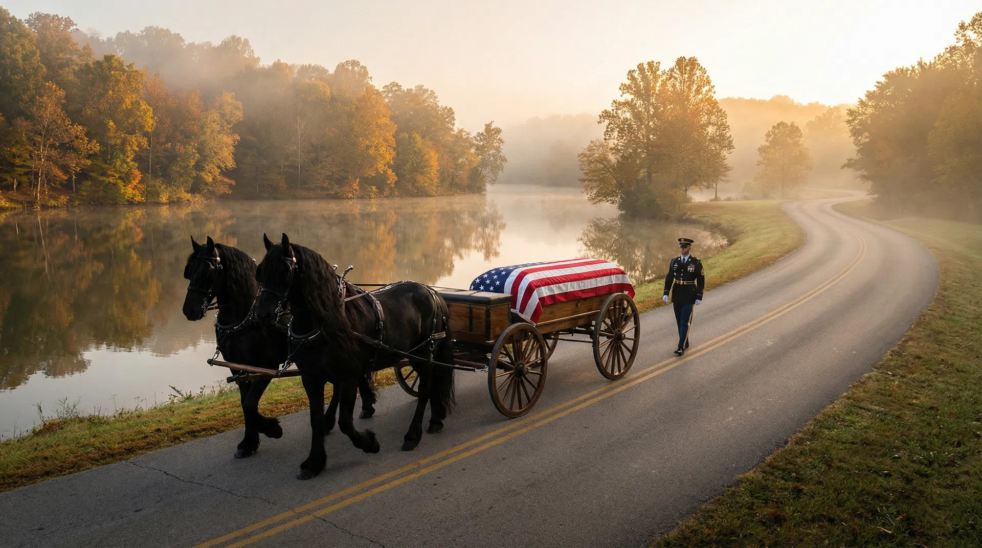Friesian horse procession at Queenslake