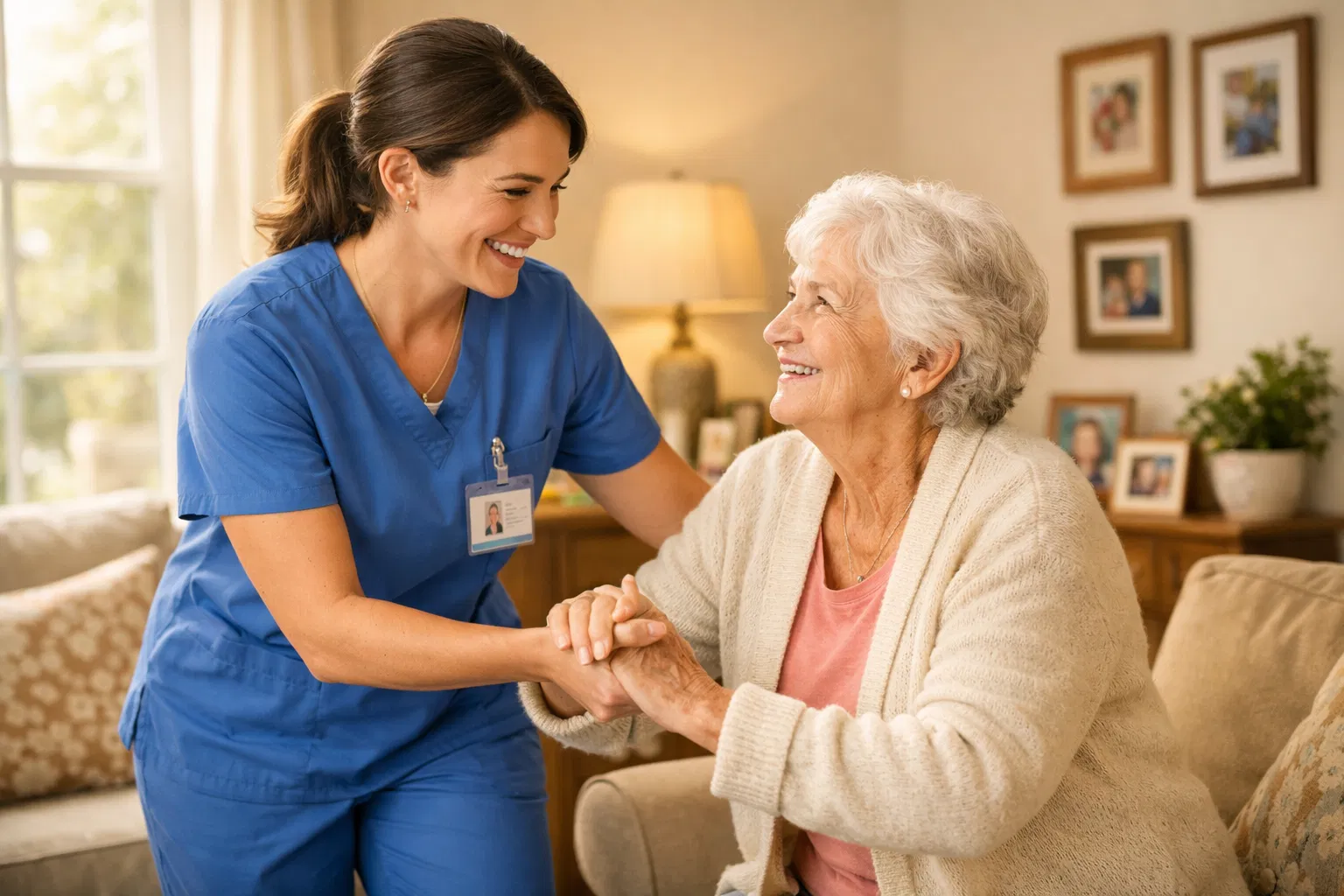 Caregiver with patient