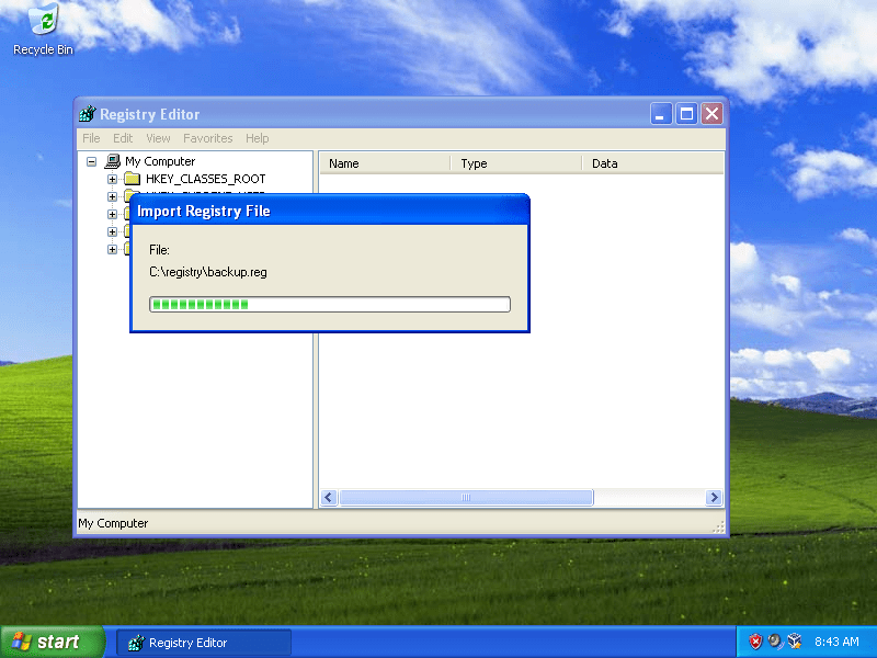 Proses backup atau export di Registry Editor