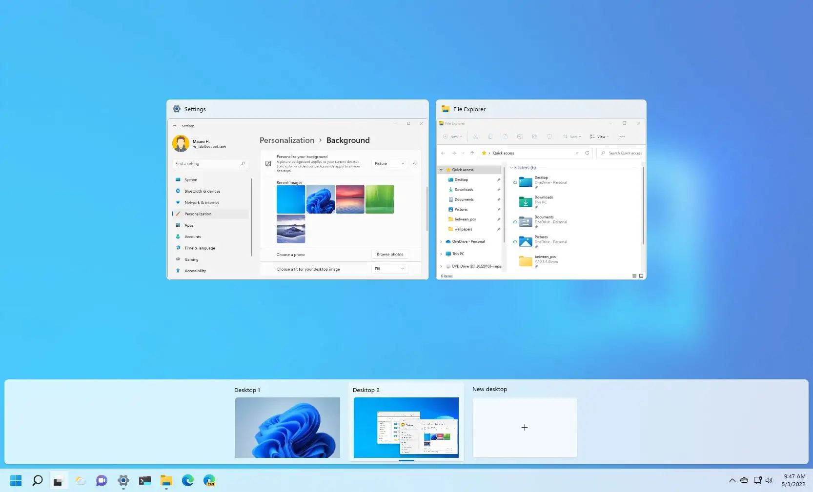 Tampilan Virtual Desktop di Windows 11