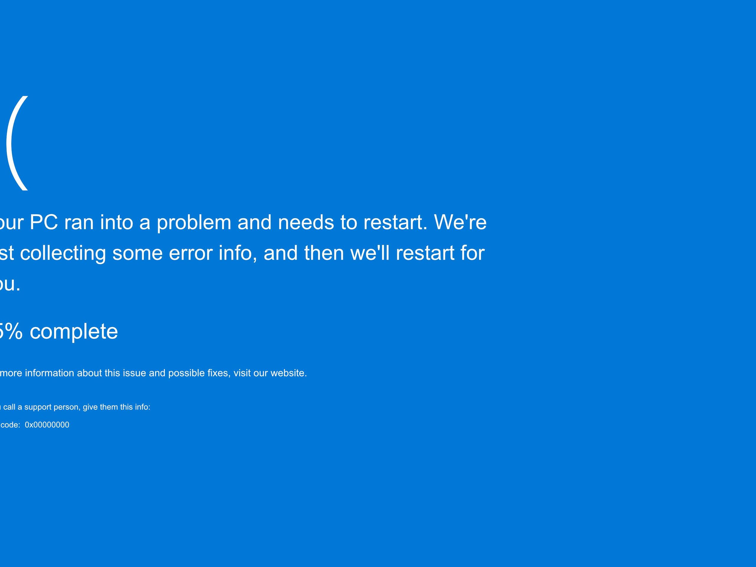 Layar Blue Screen of Death di Windows