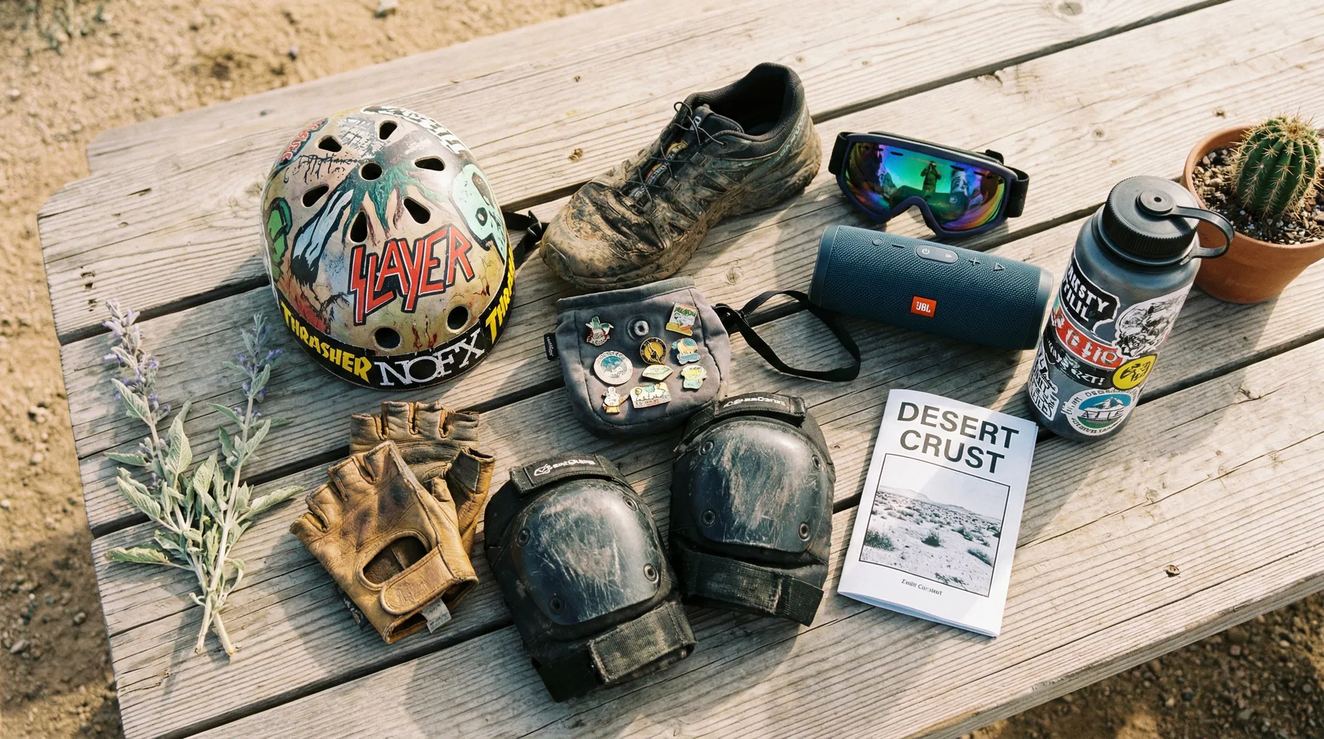 Scrambler gear flat-lay