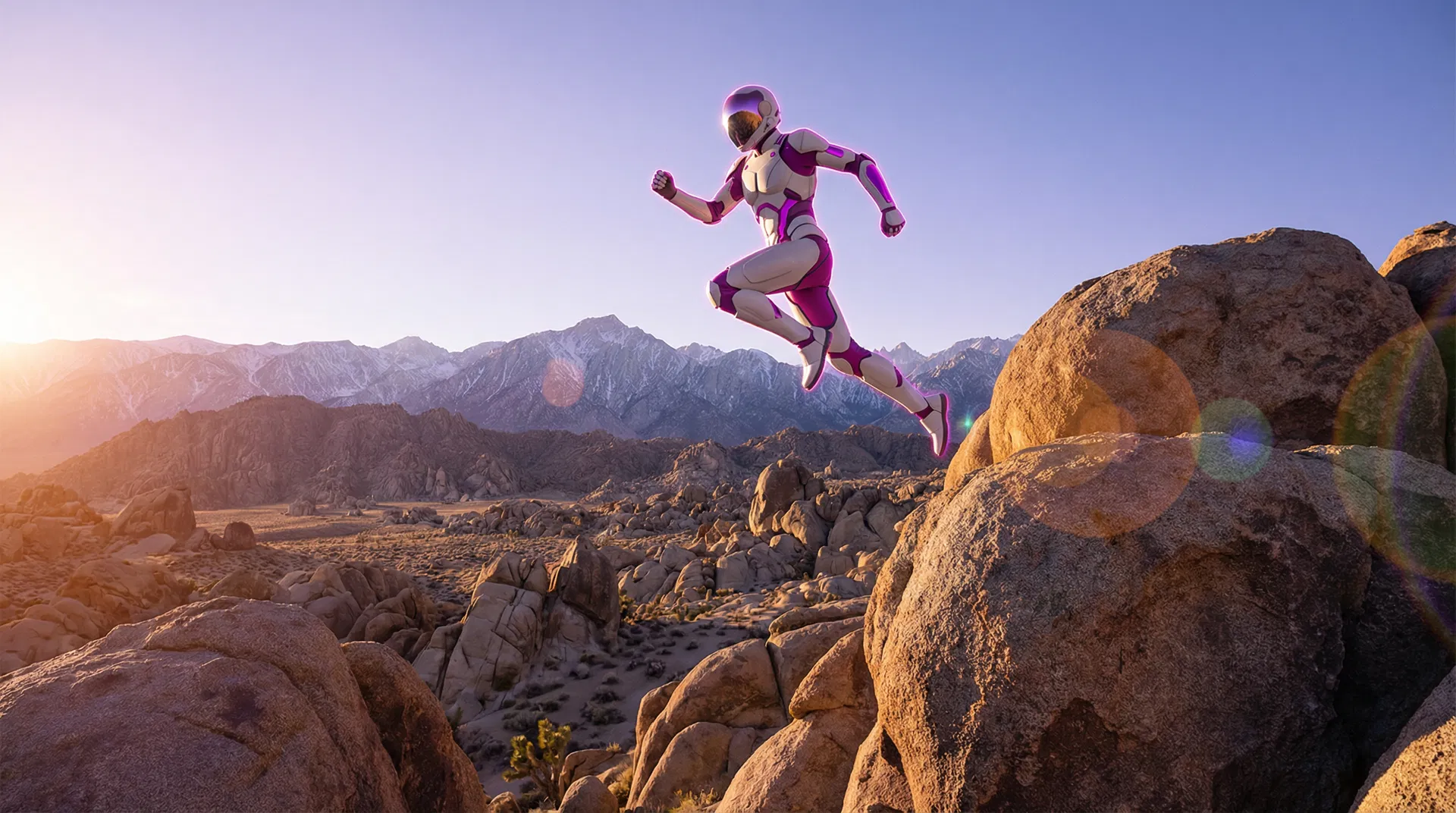 Scrambler navigating boulder field