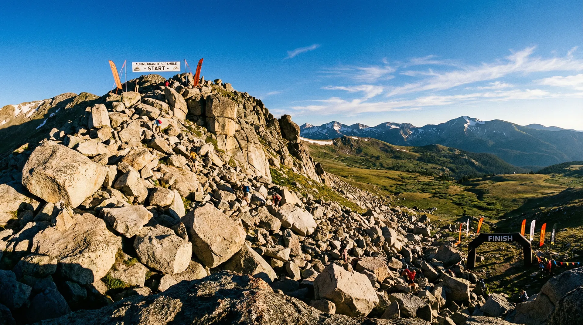 Dramatic boulder field course